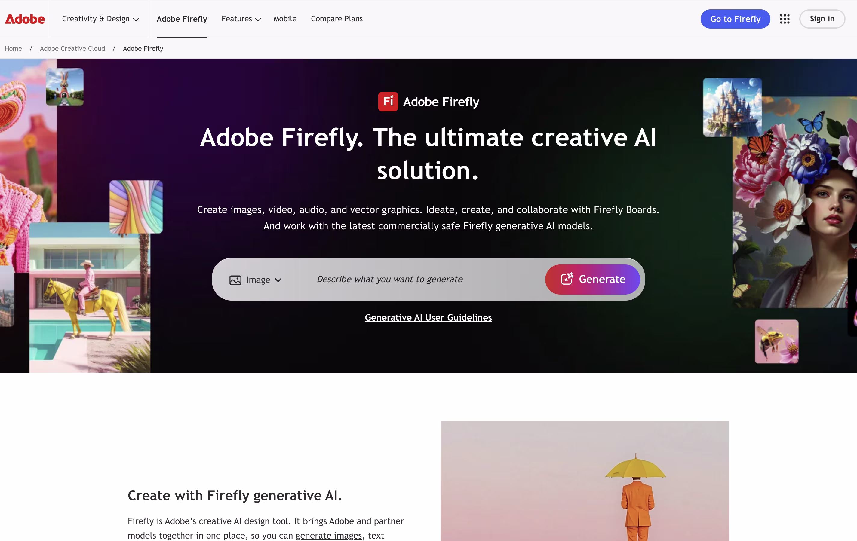 Adobe Firefly screenshot Adobe Firefly screenshot
