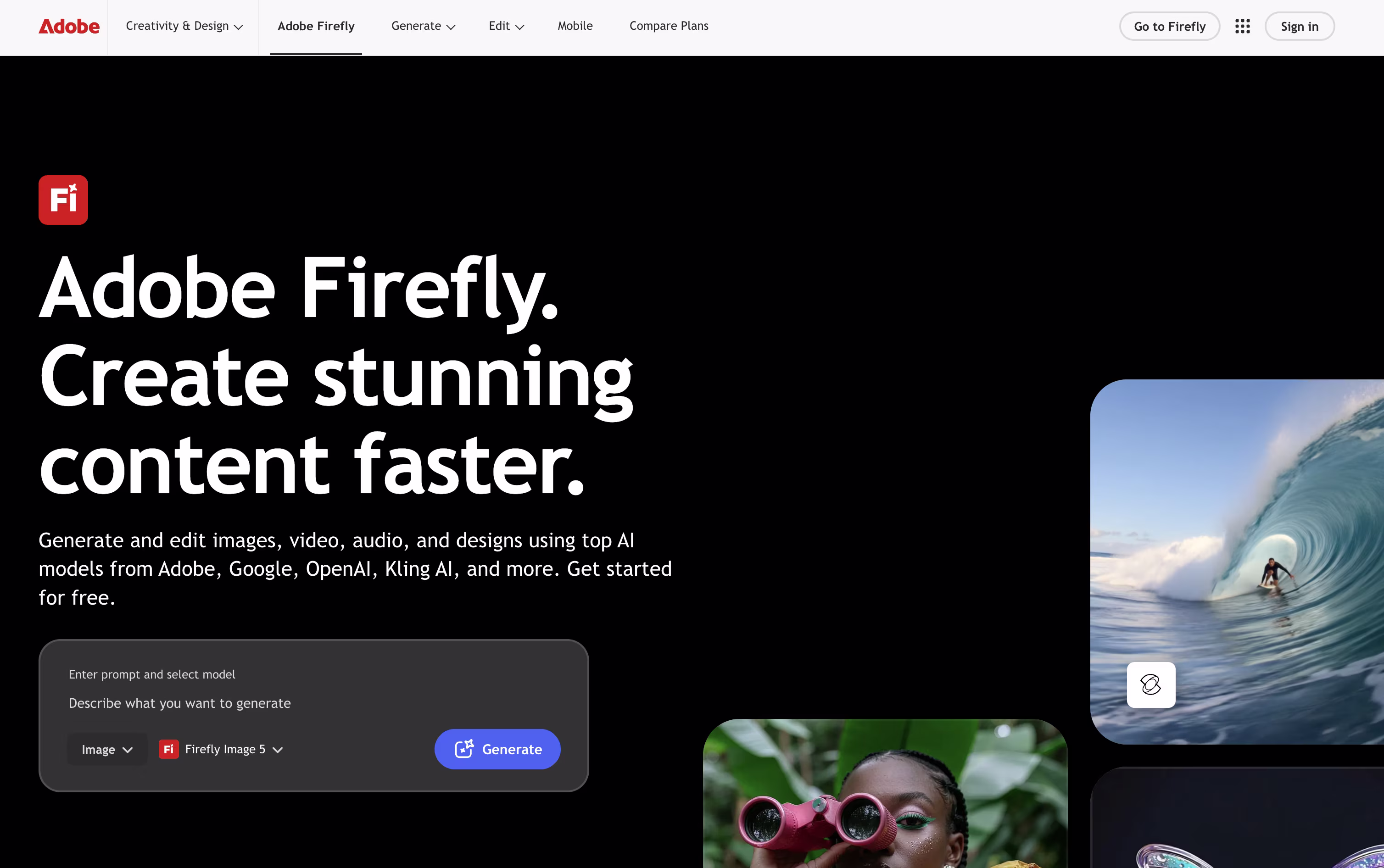 Adobe Firefly screenshot Adobe Firefly screenshot