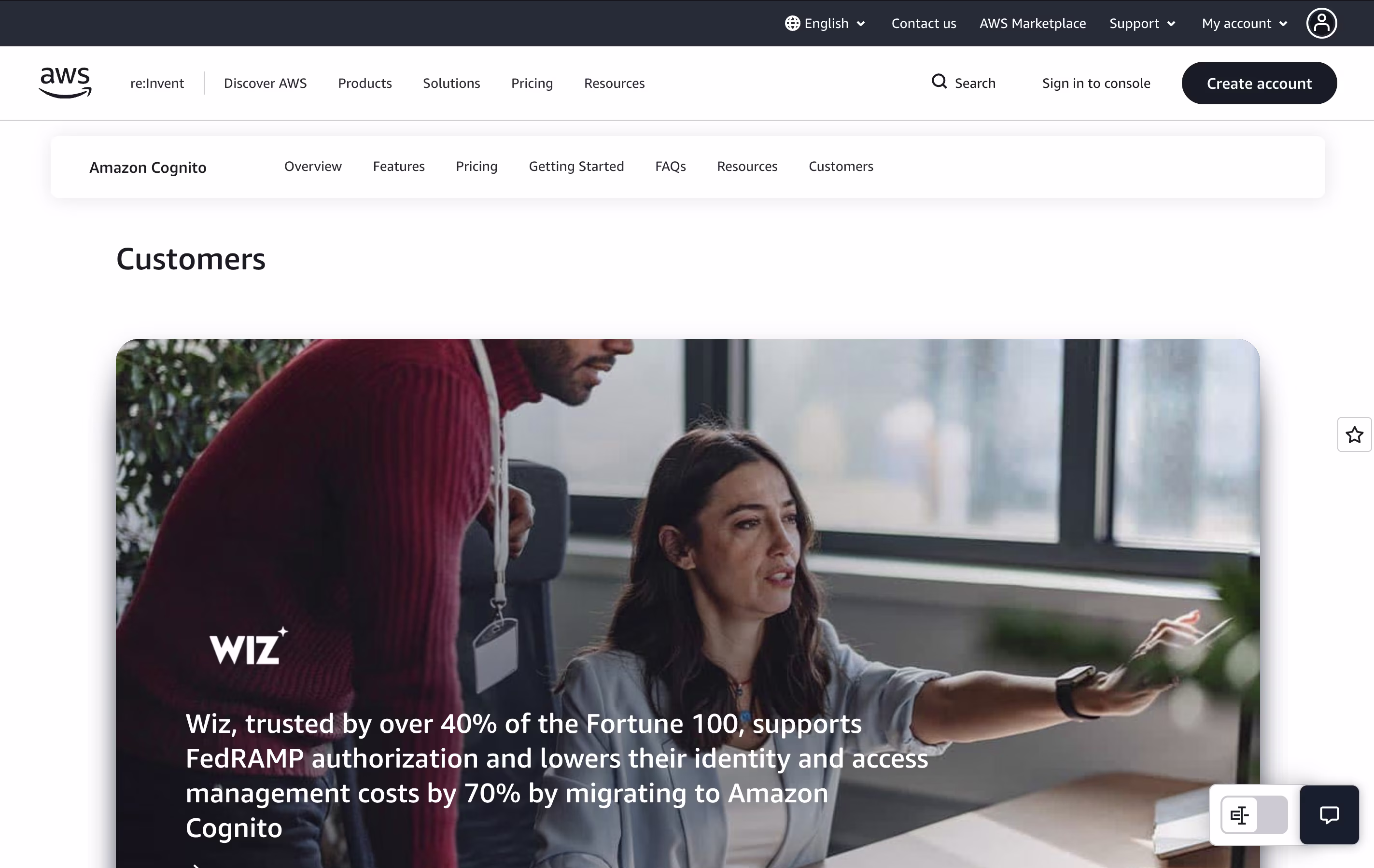 Amazon Cognito screenshot 2