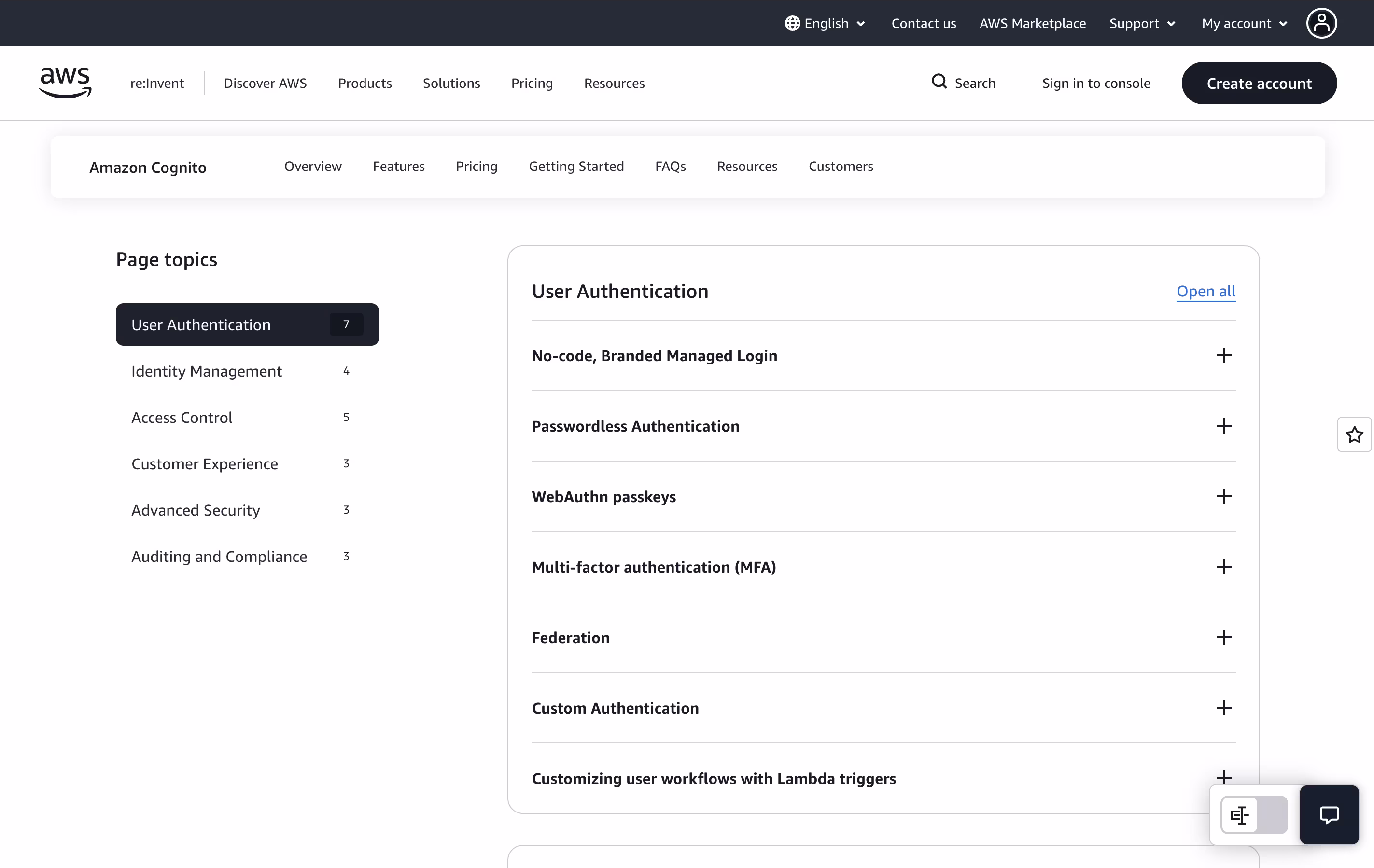 Amazon Cognito screenshot 4