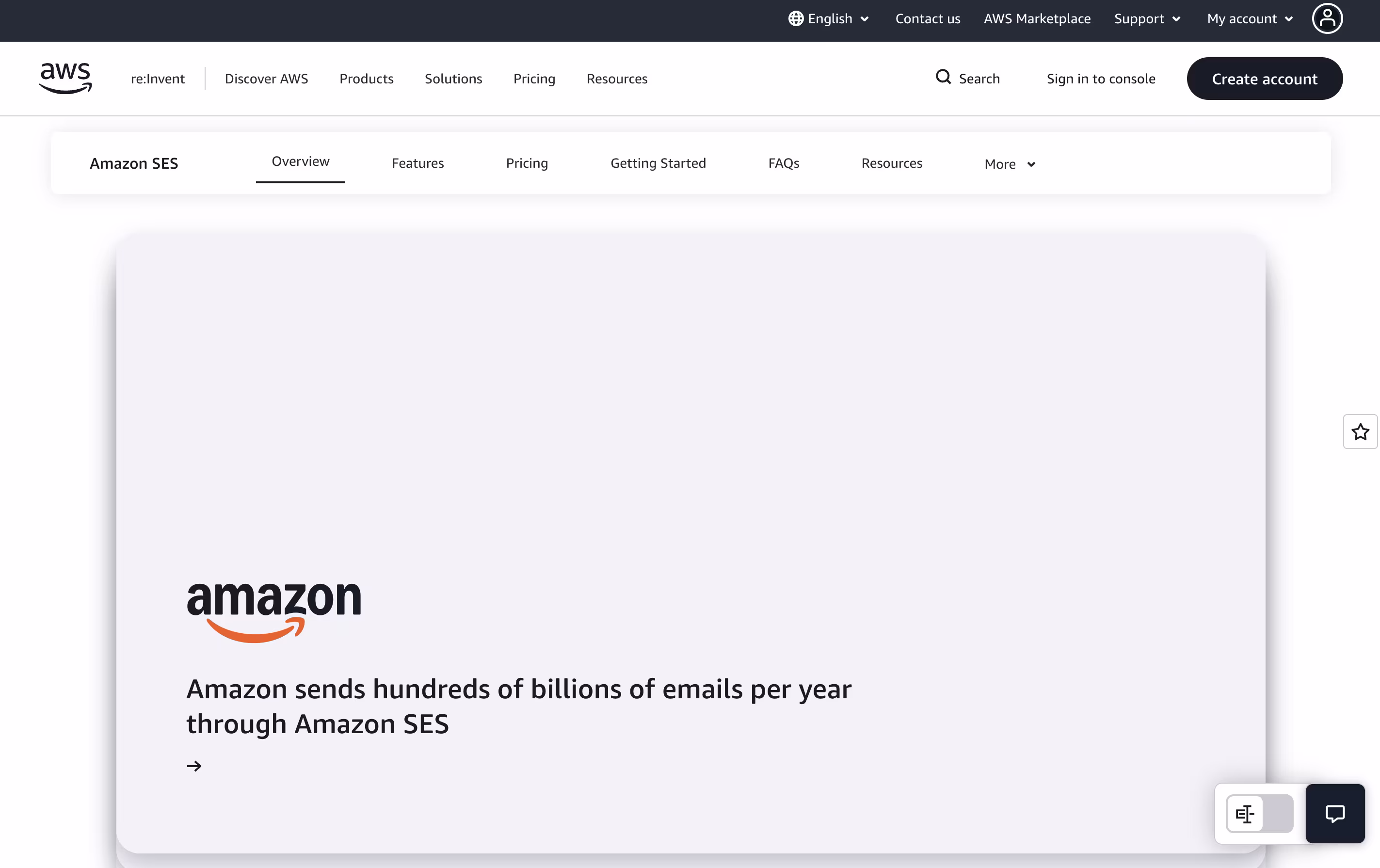 Amazon SES screenshot 3