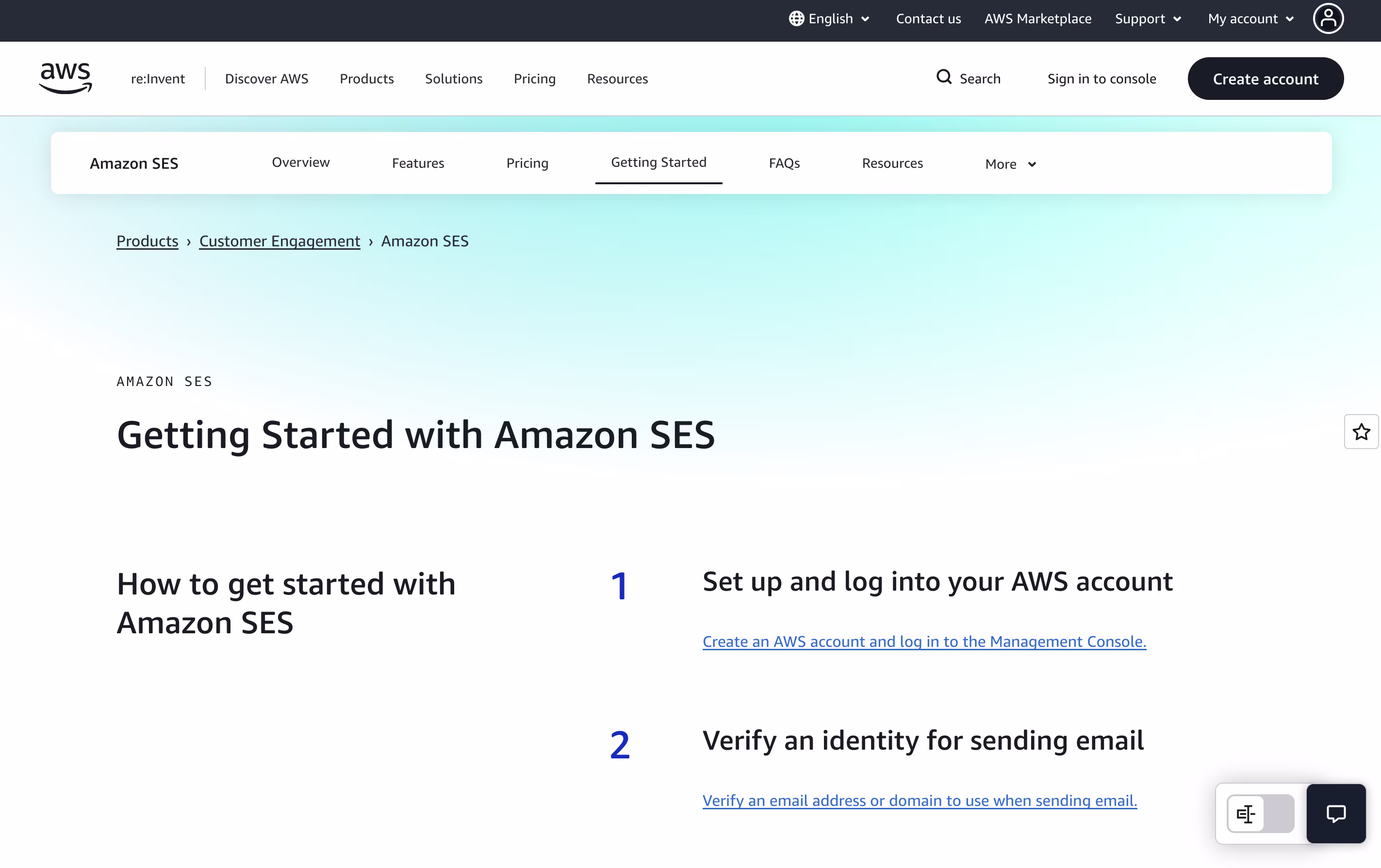 Amazon SES screenshot 5