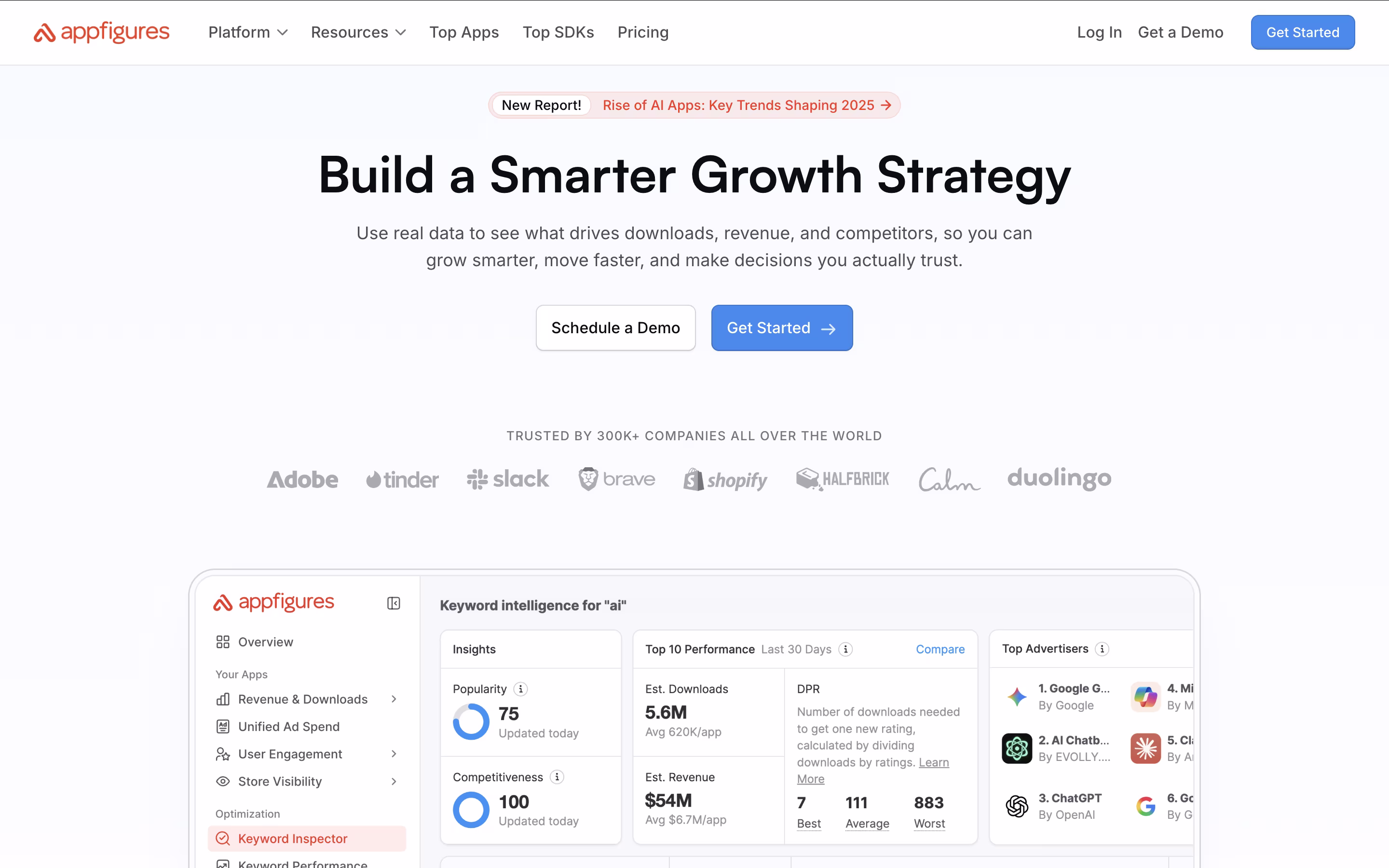 Appfigures screenshot Appfigures screenshot