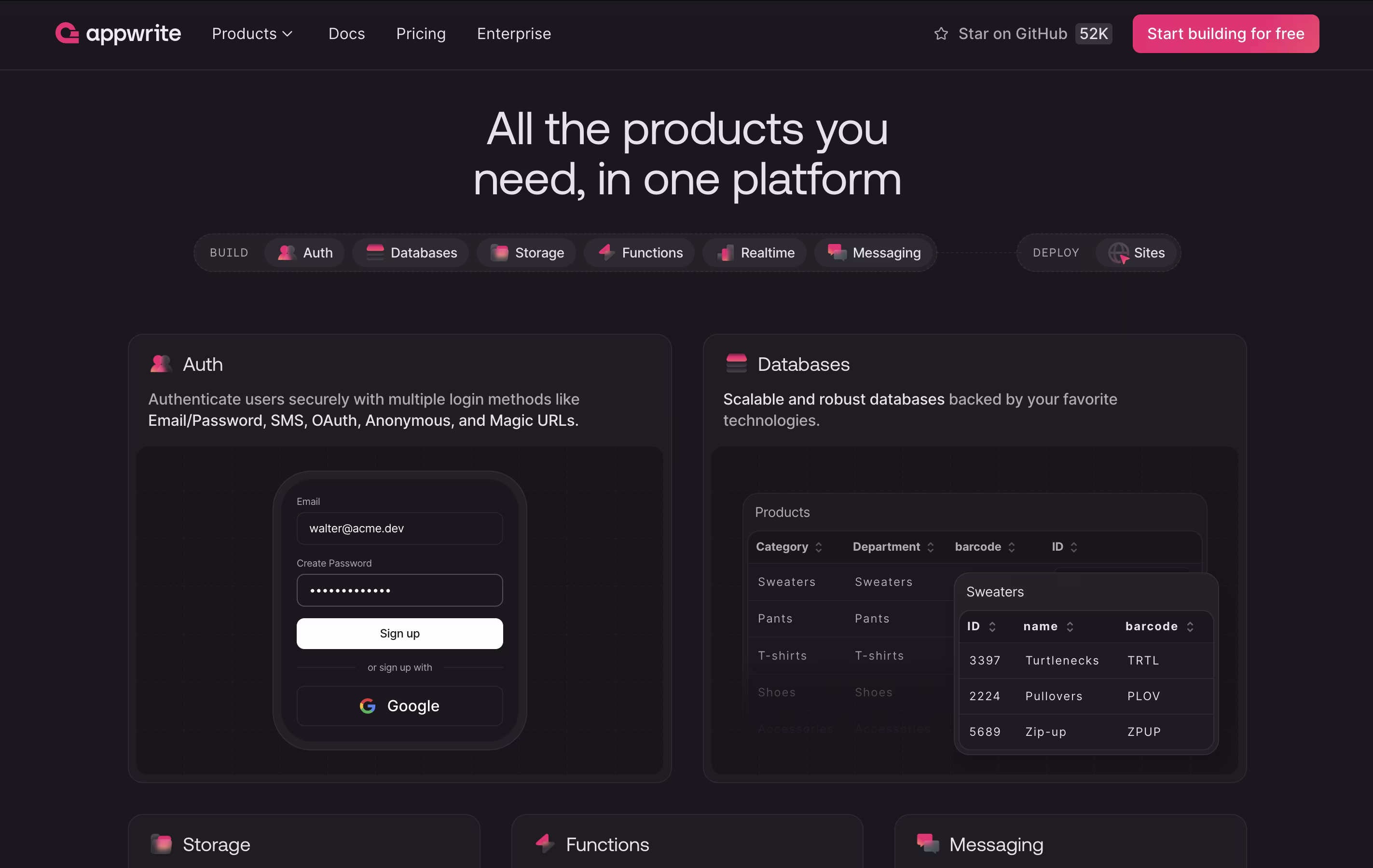 Appwrite screenshot 2