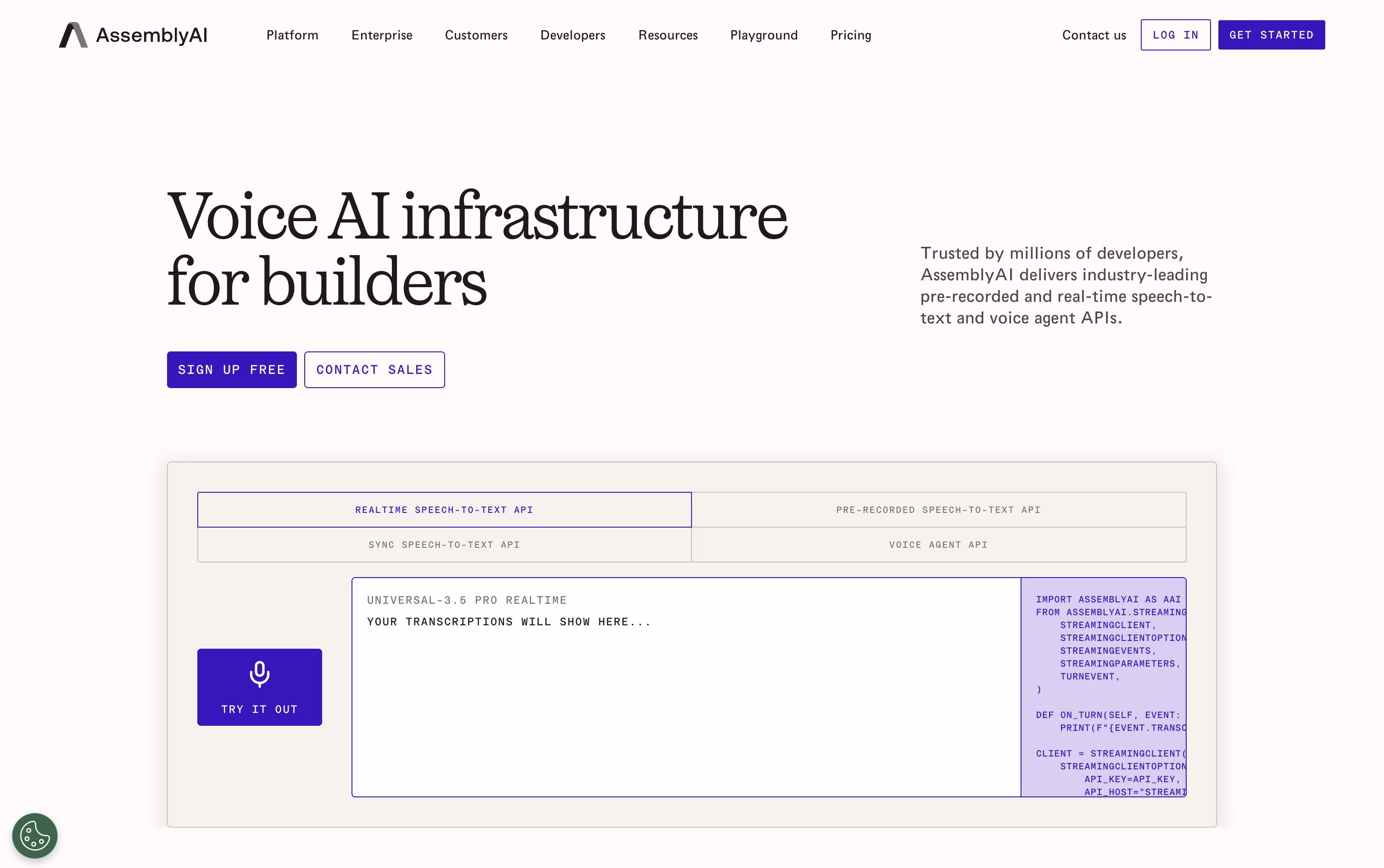 AssemblyAI screenshot