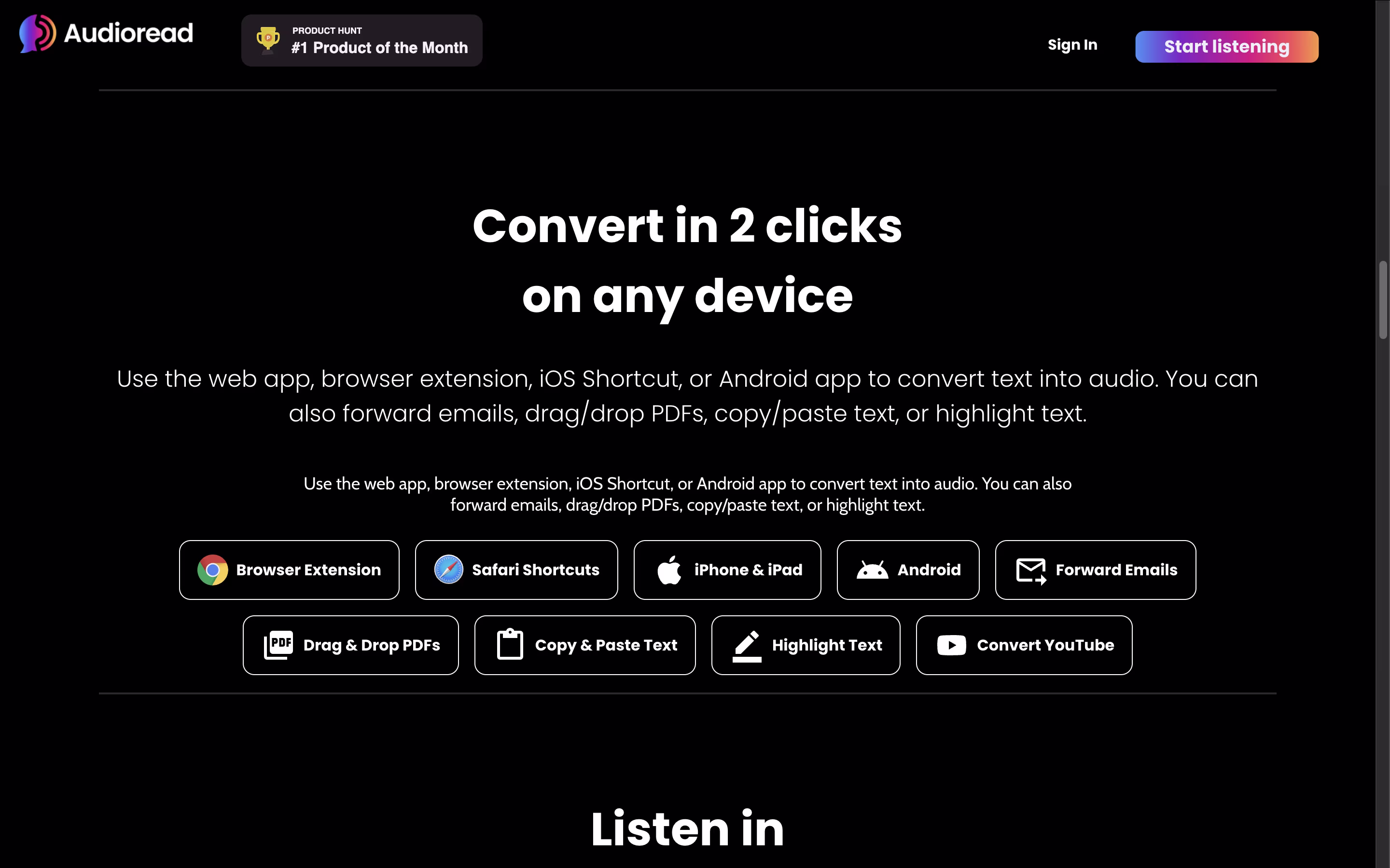 Audioread screenshot 2