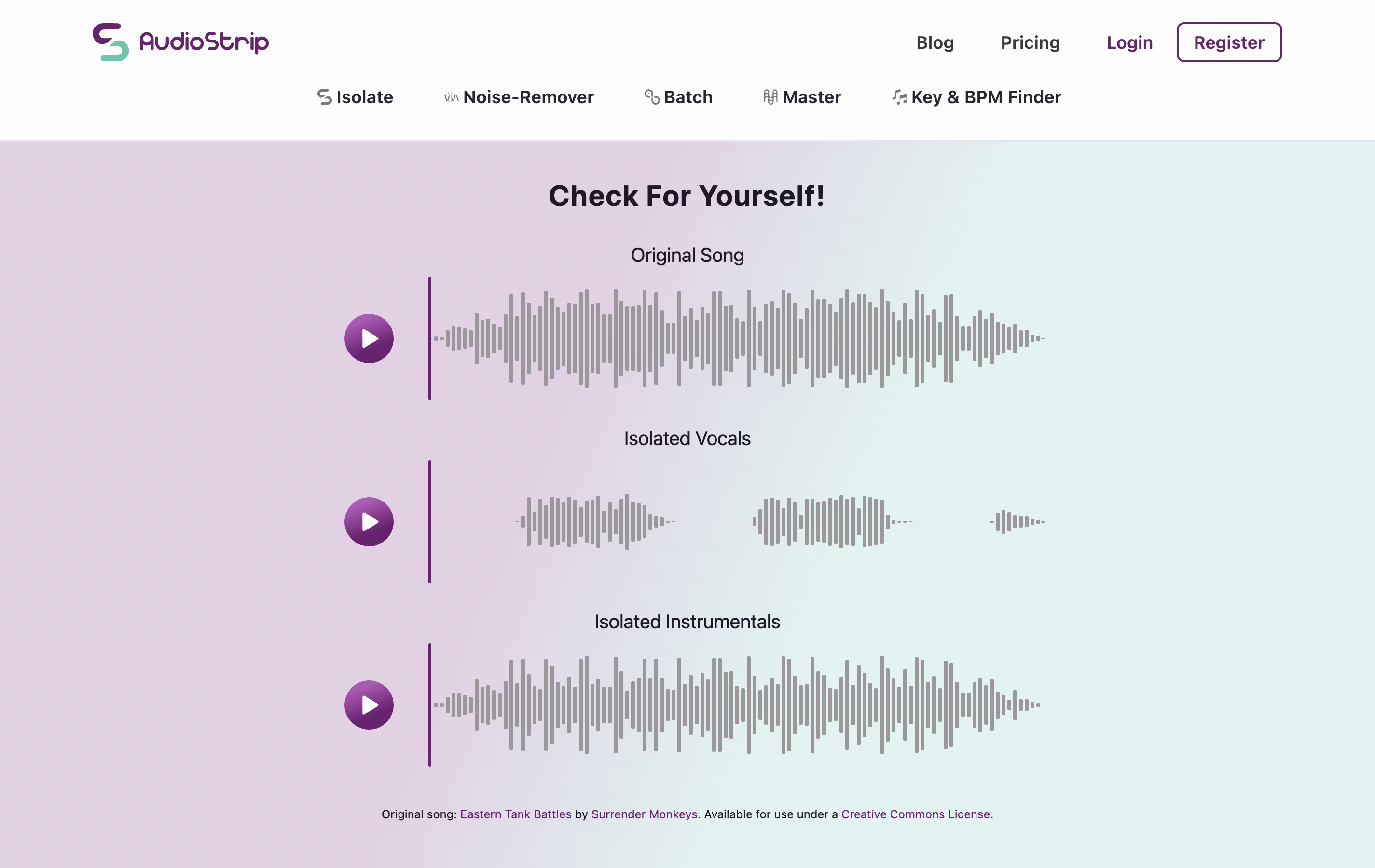 AudioStrip screenshot 2