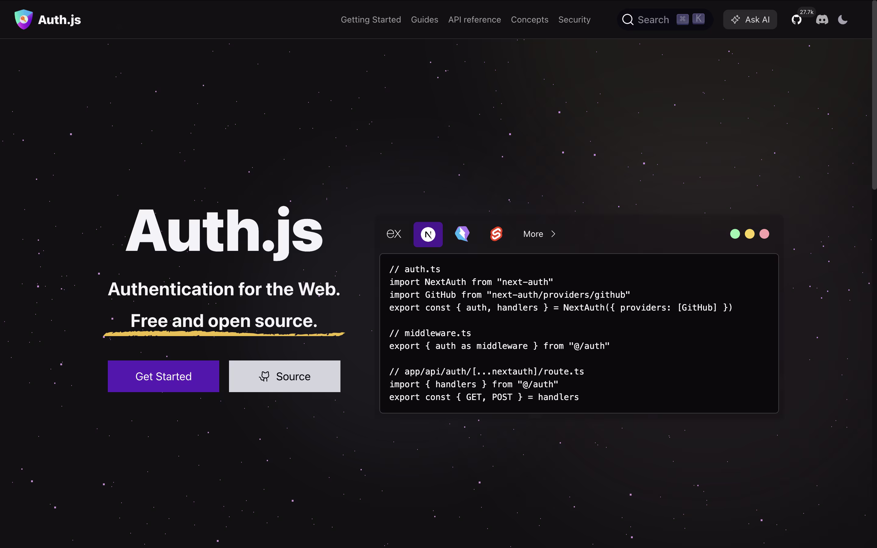 Auth.js screenshot