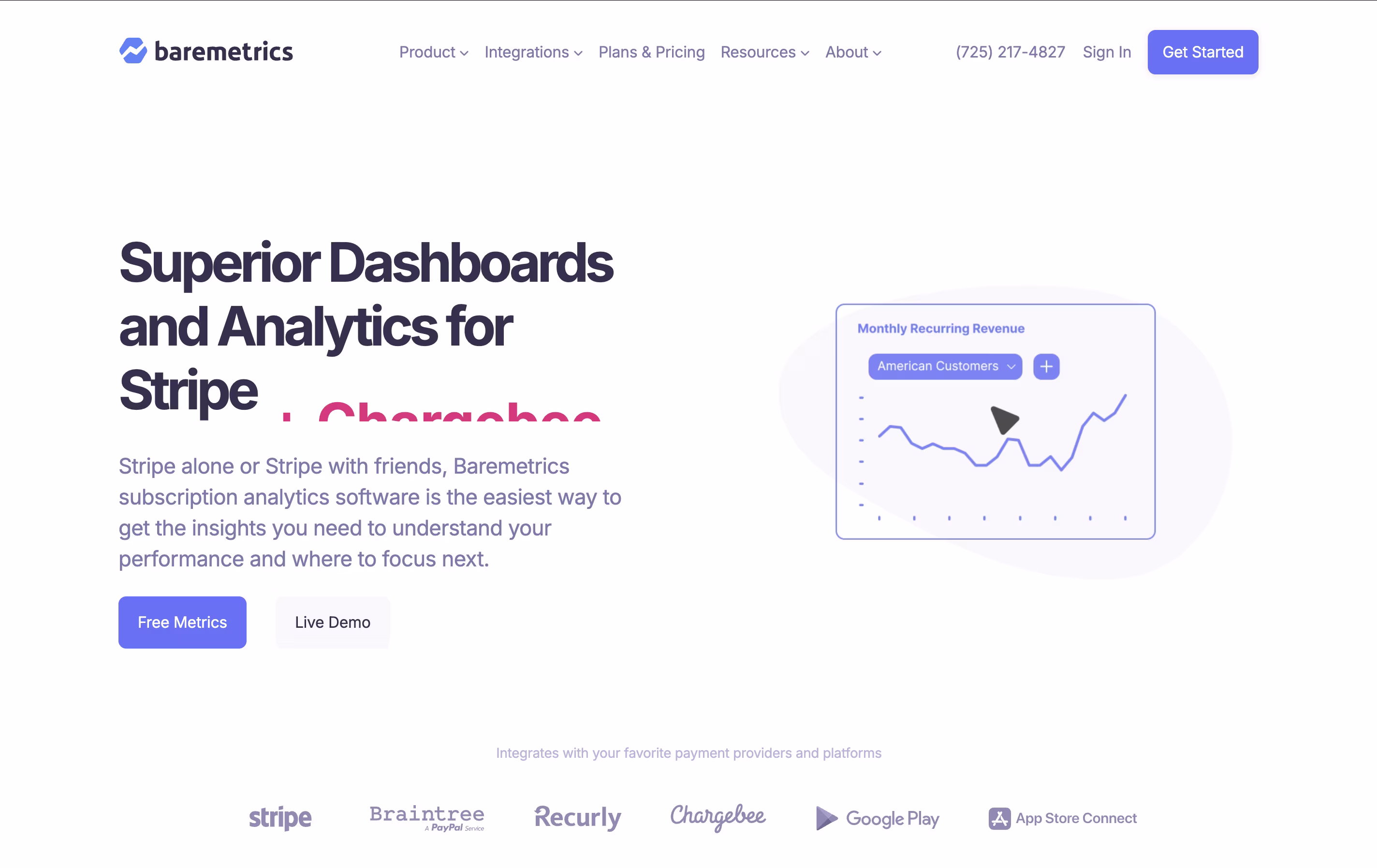 Baremetrics screenshot Baremetrics screenshot