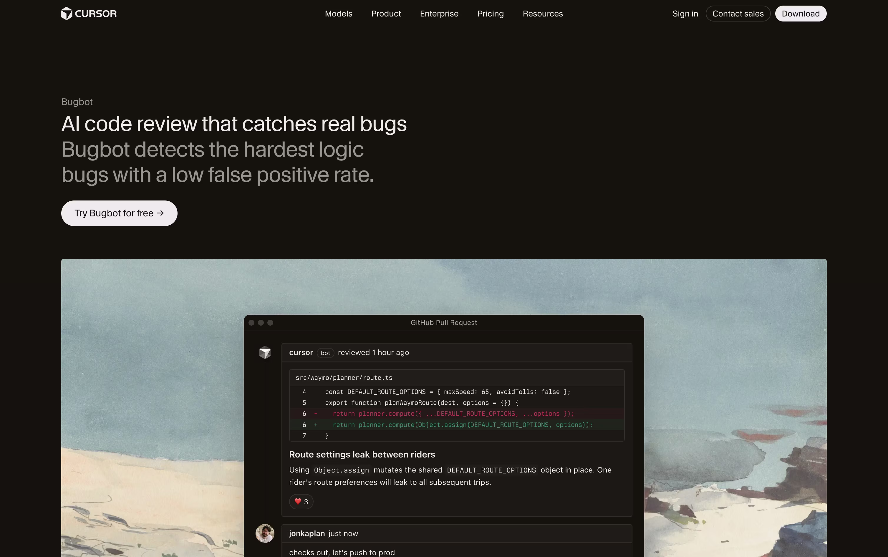 Bugbot screenshot Bugbot screenshot