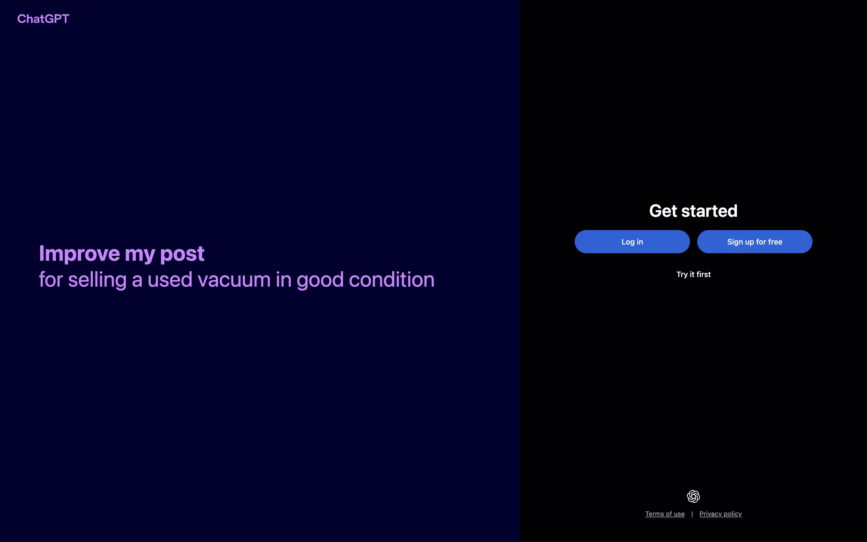 ChatGPT screenshot 2