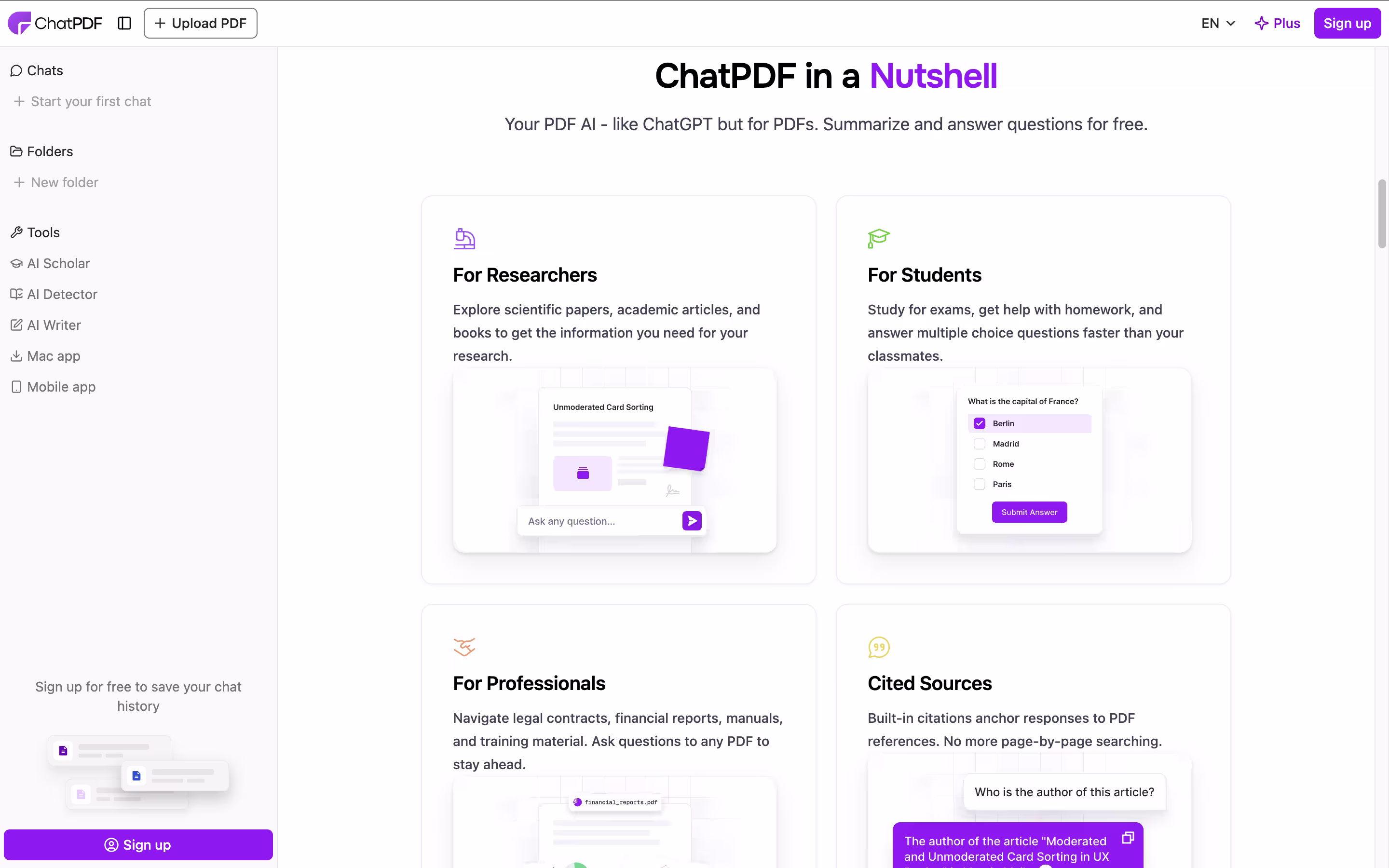 ChatPDF screenshot 2