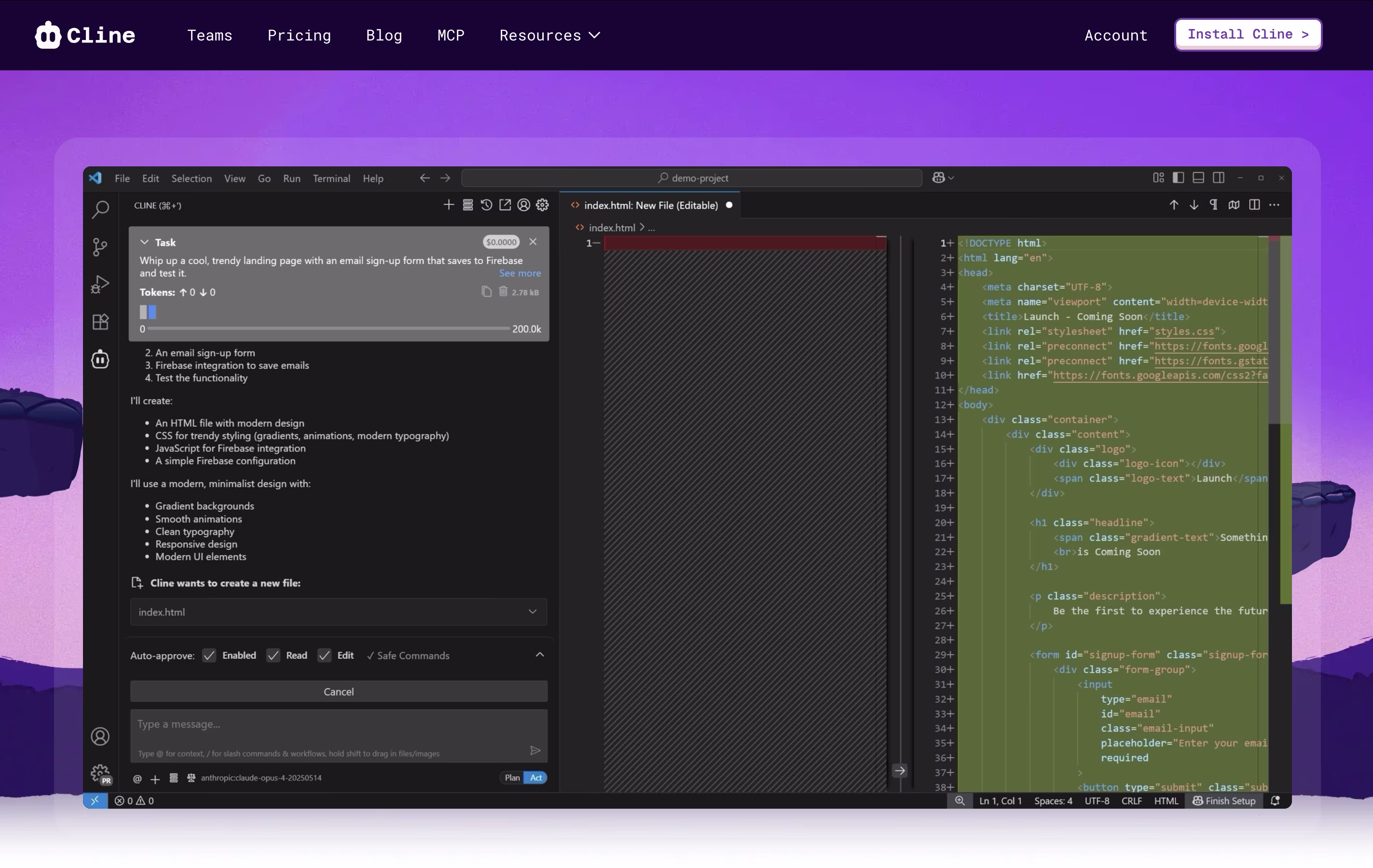 Cline screenshot 2