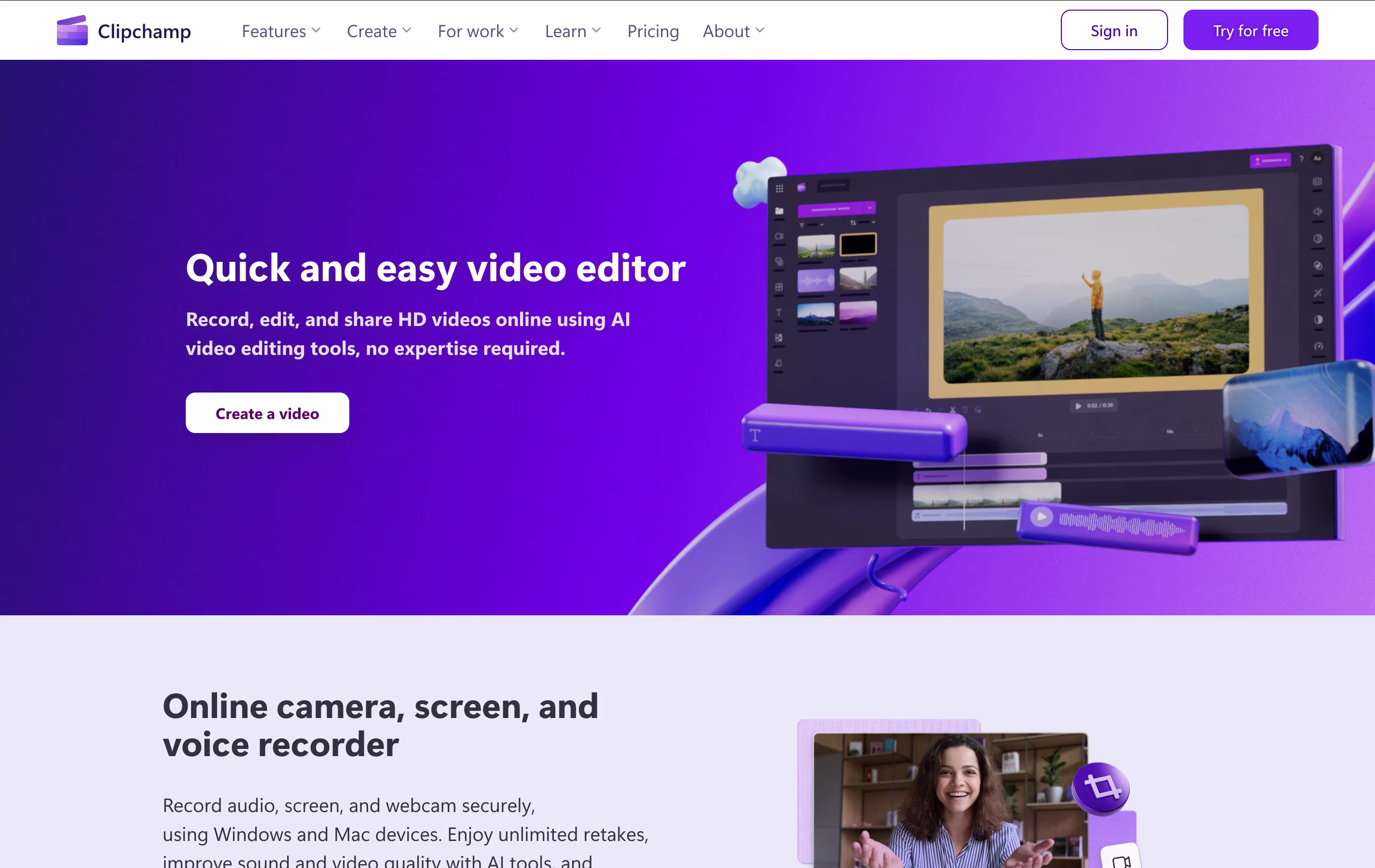 Clipchamp screenshot Clipchamp screenshot