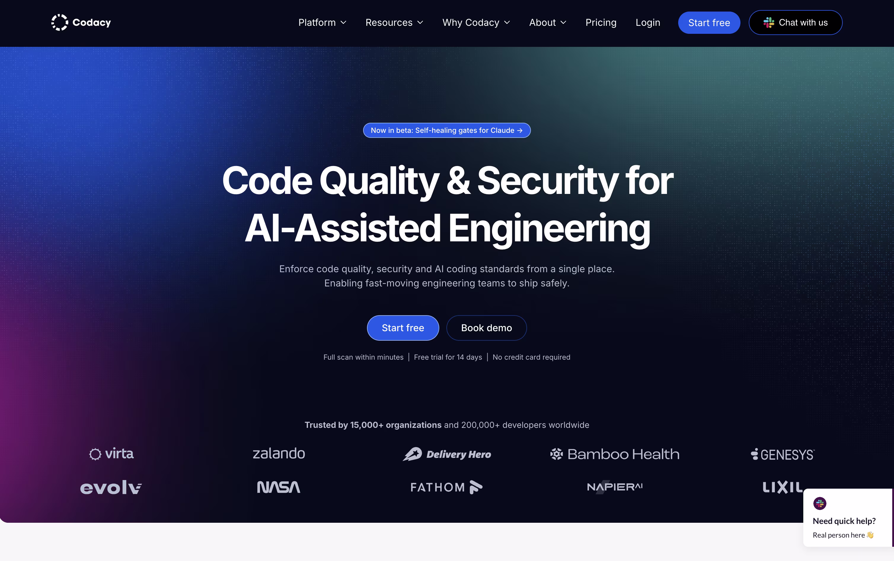 Codacy screenshot Codacy screenshot