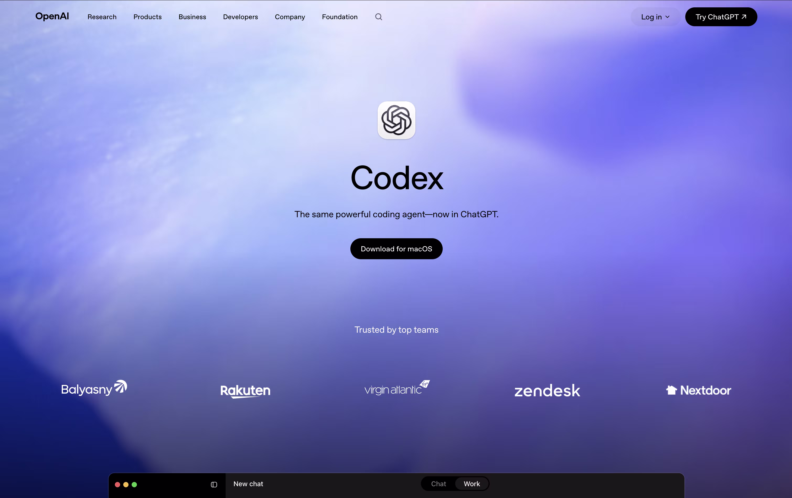 Codex screenshot