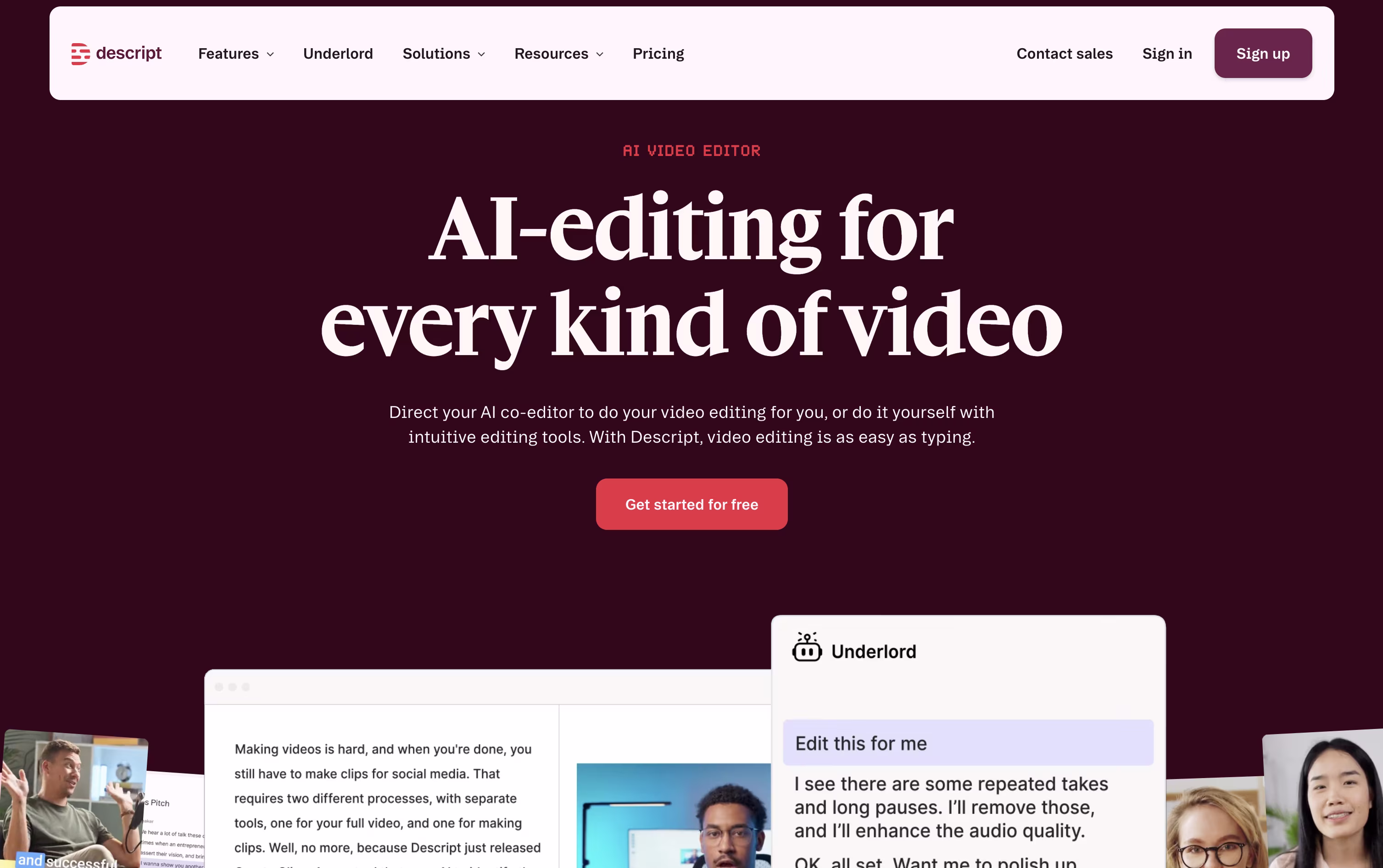 Descript featured screenshot