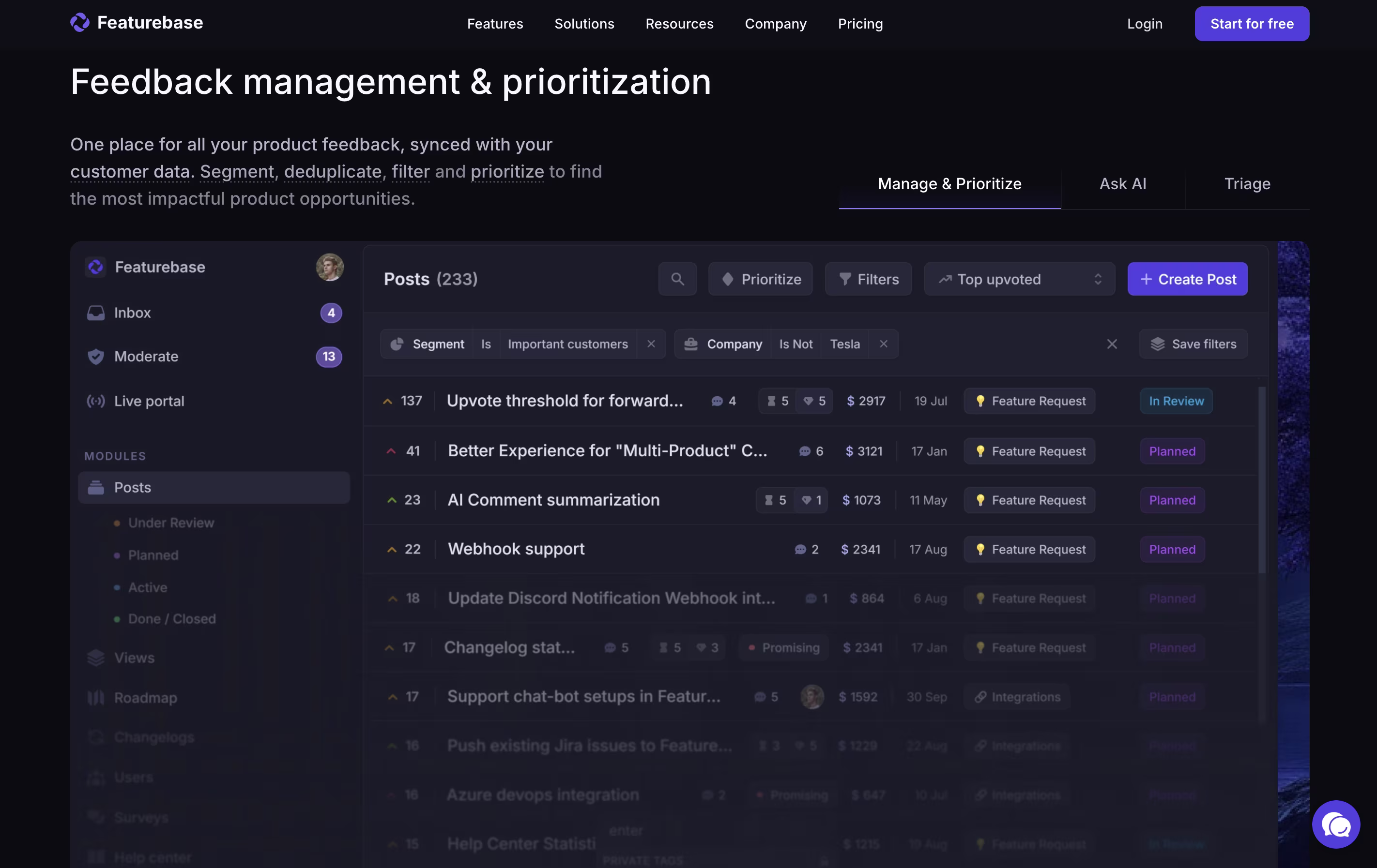 Featurebase screenshot 5