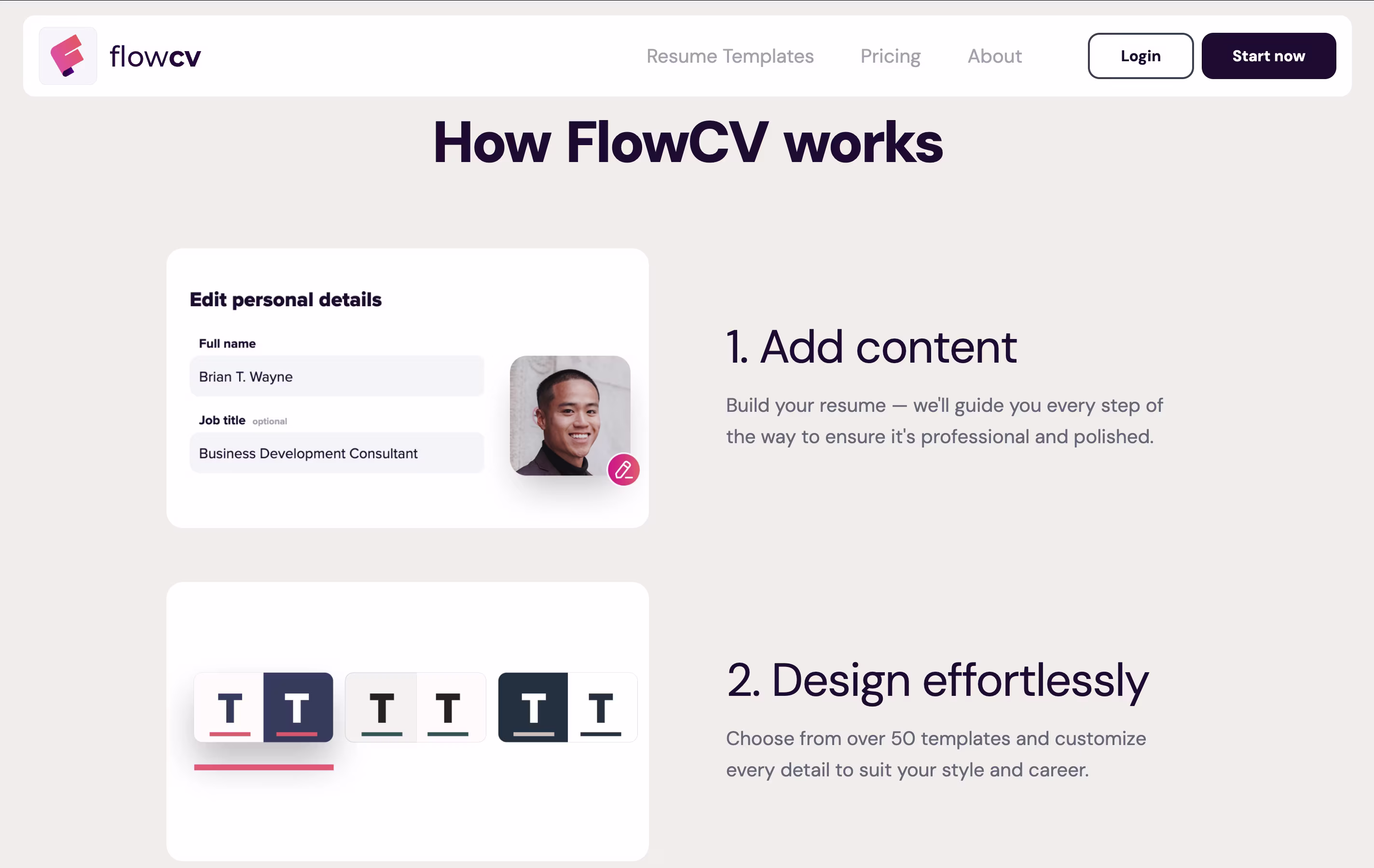 FlowCV screenshot 2
