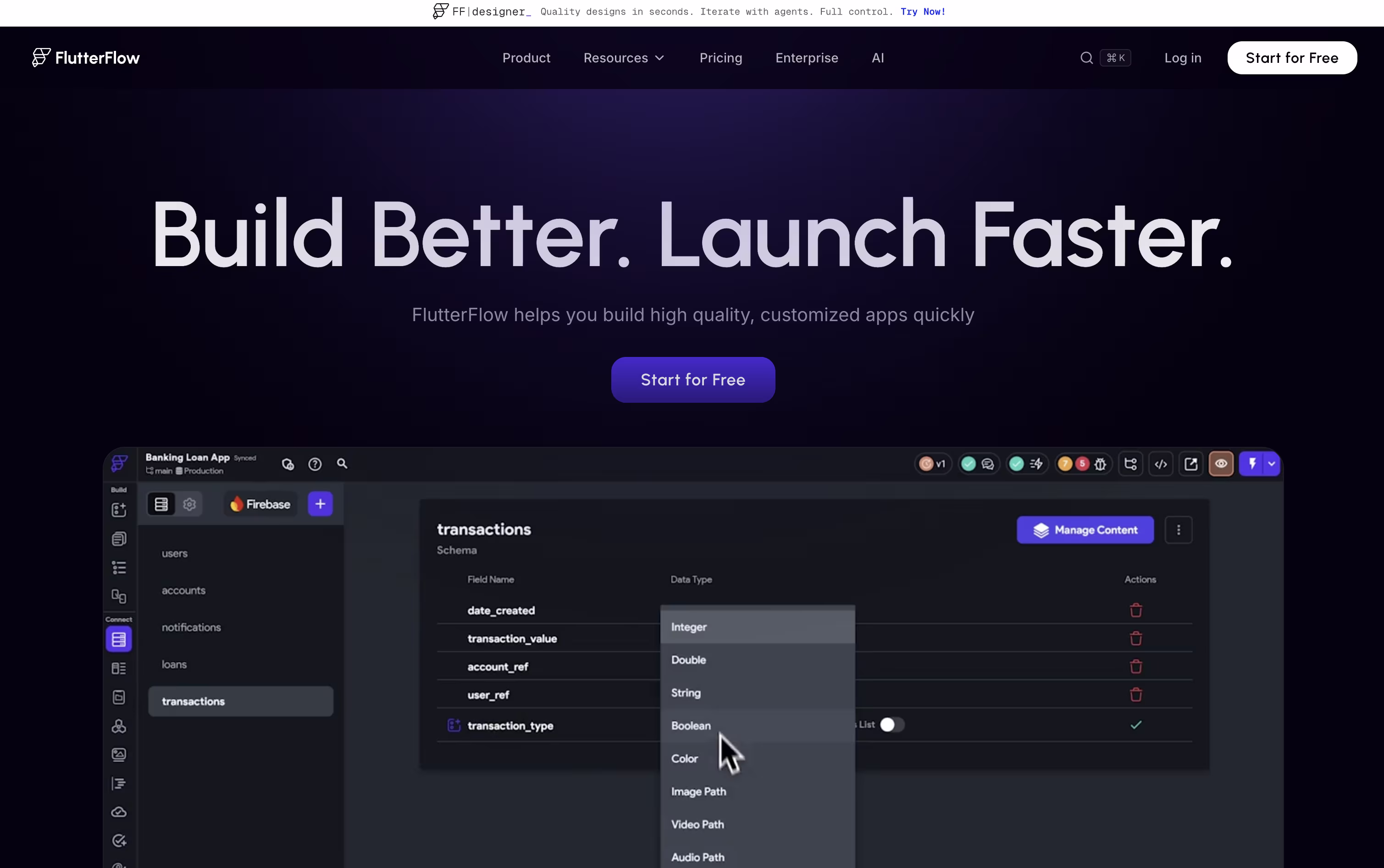 FlutterFlow screenshot
