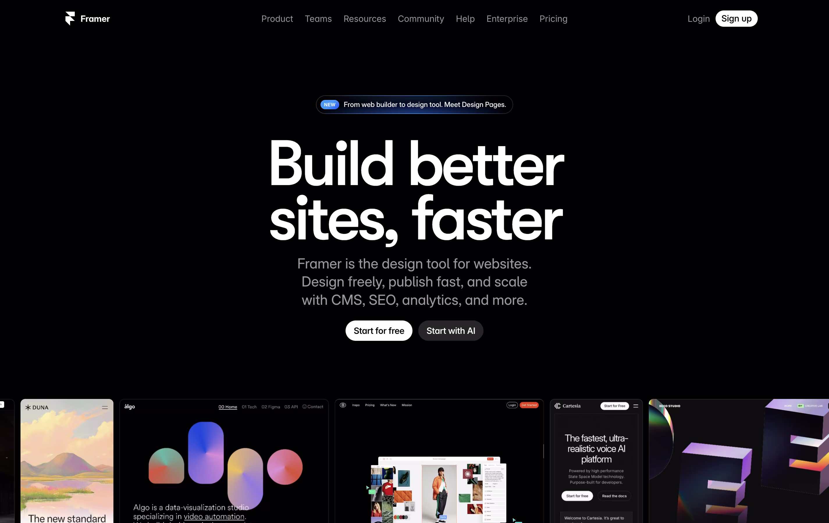 Framer featured screenshot