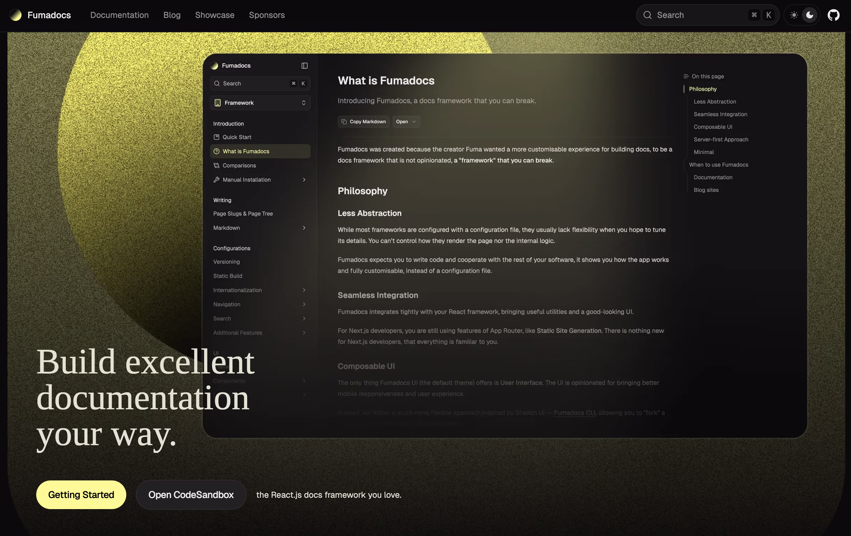 Fumadocs screenshot