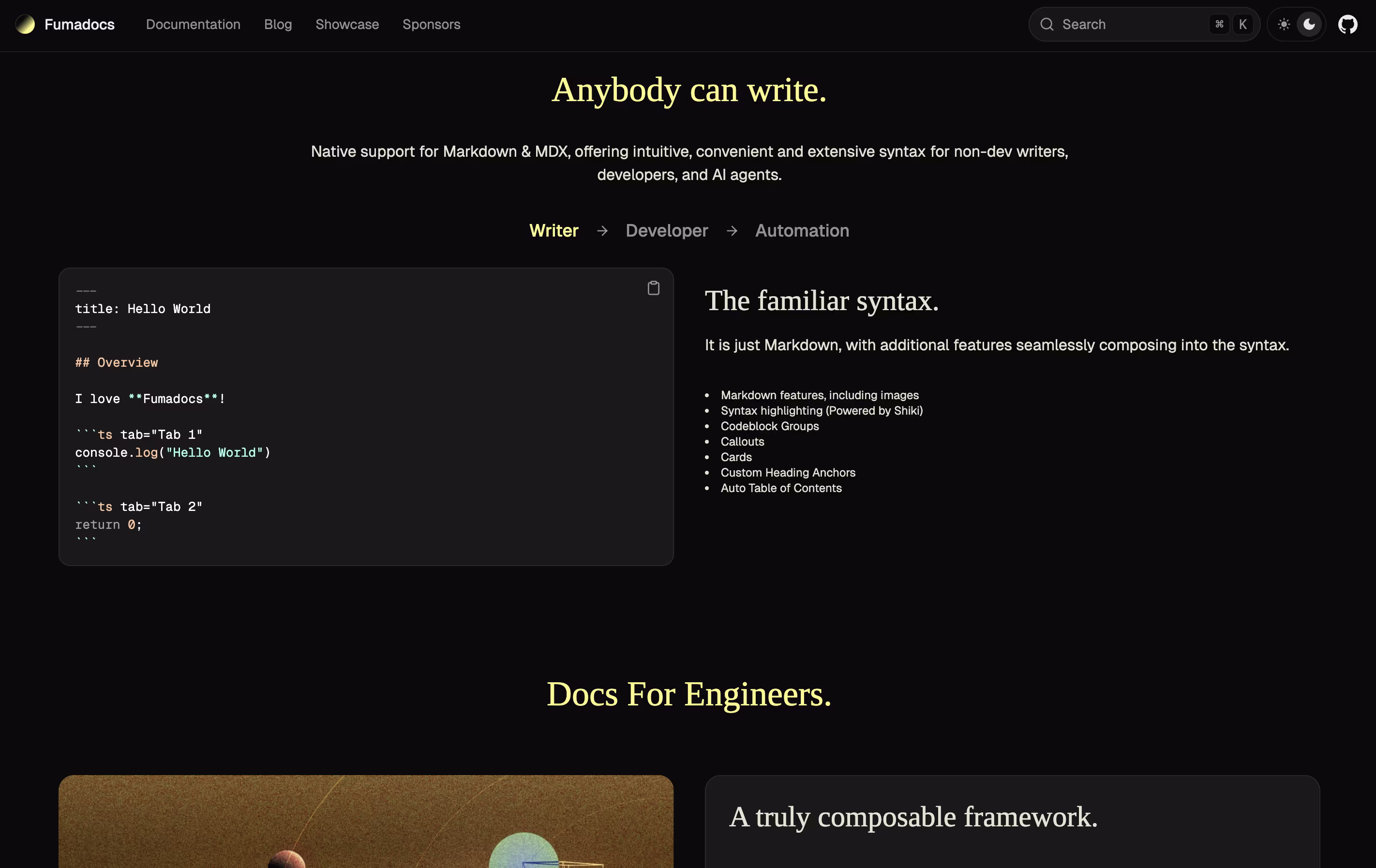 Fumadocs screenshot 3