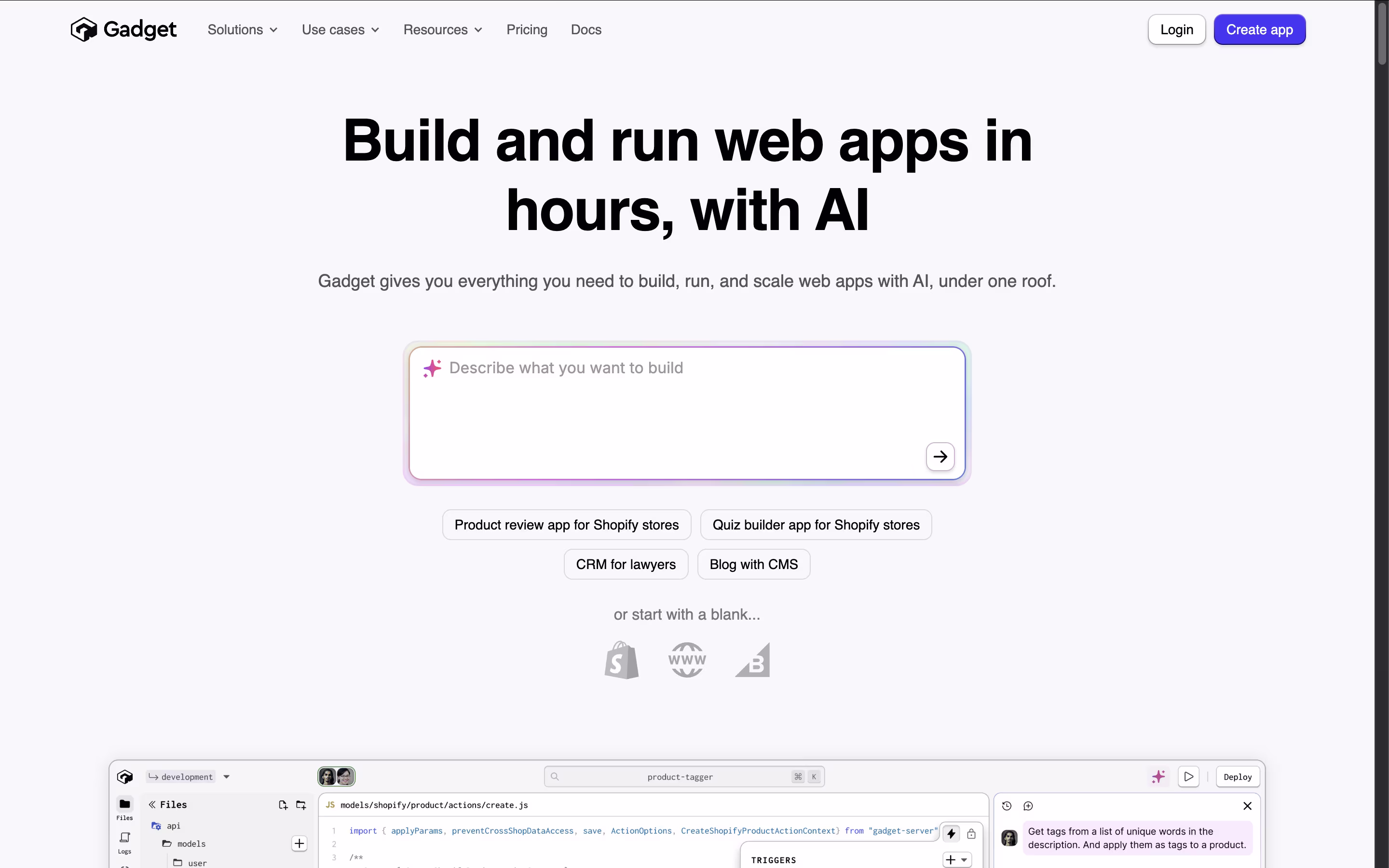 Gadget screenshot