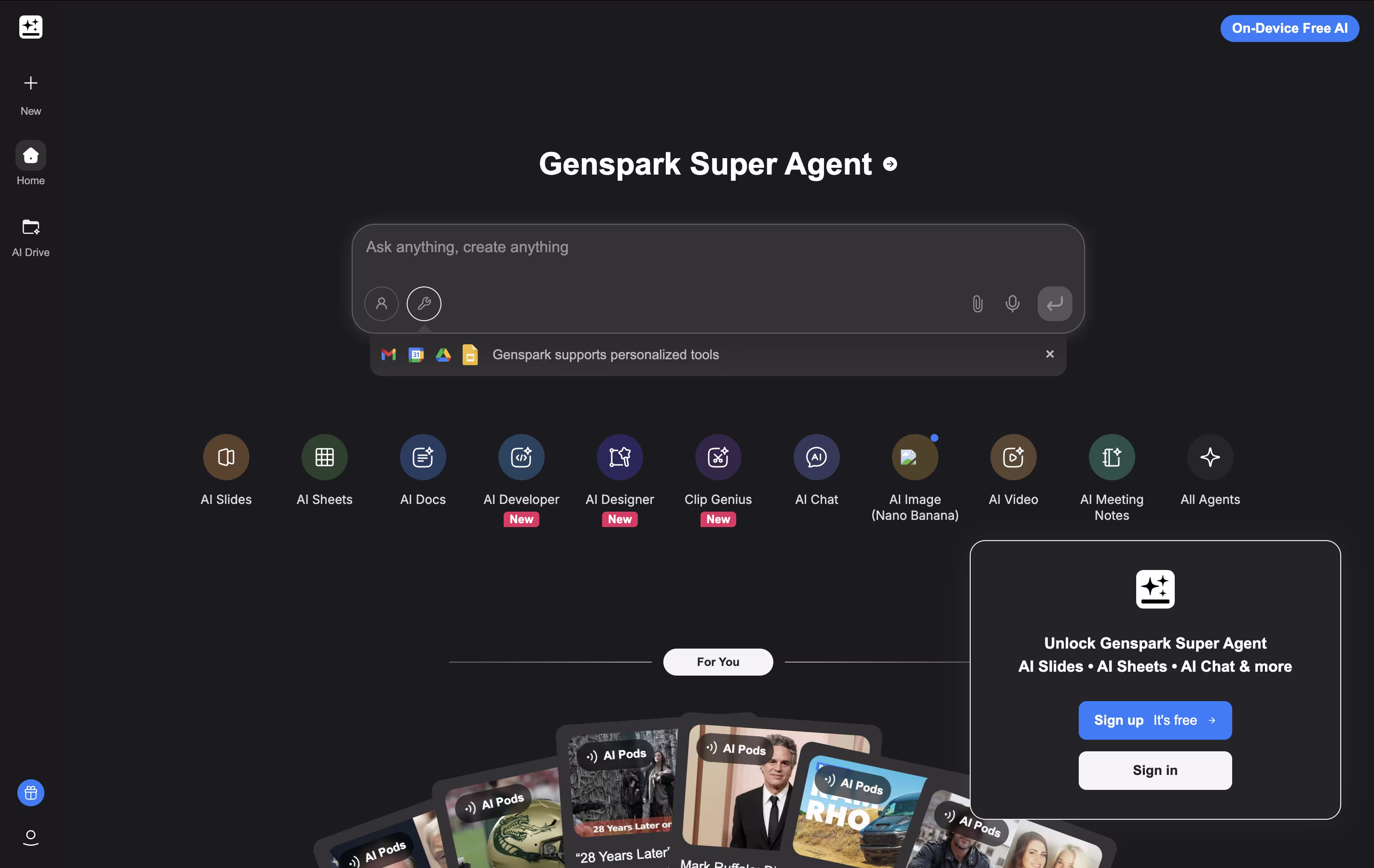Genspark screenshot