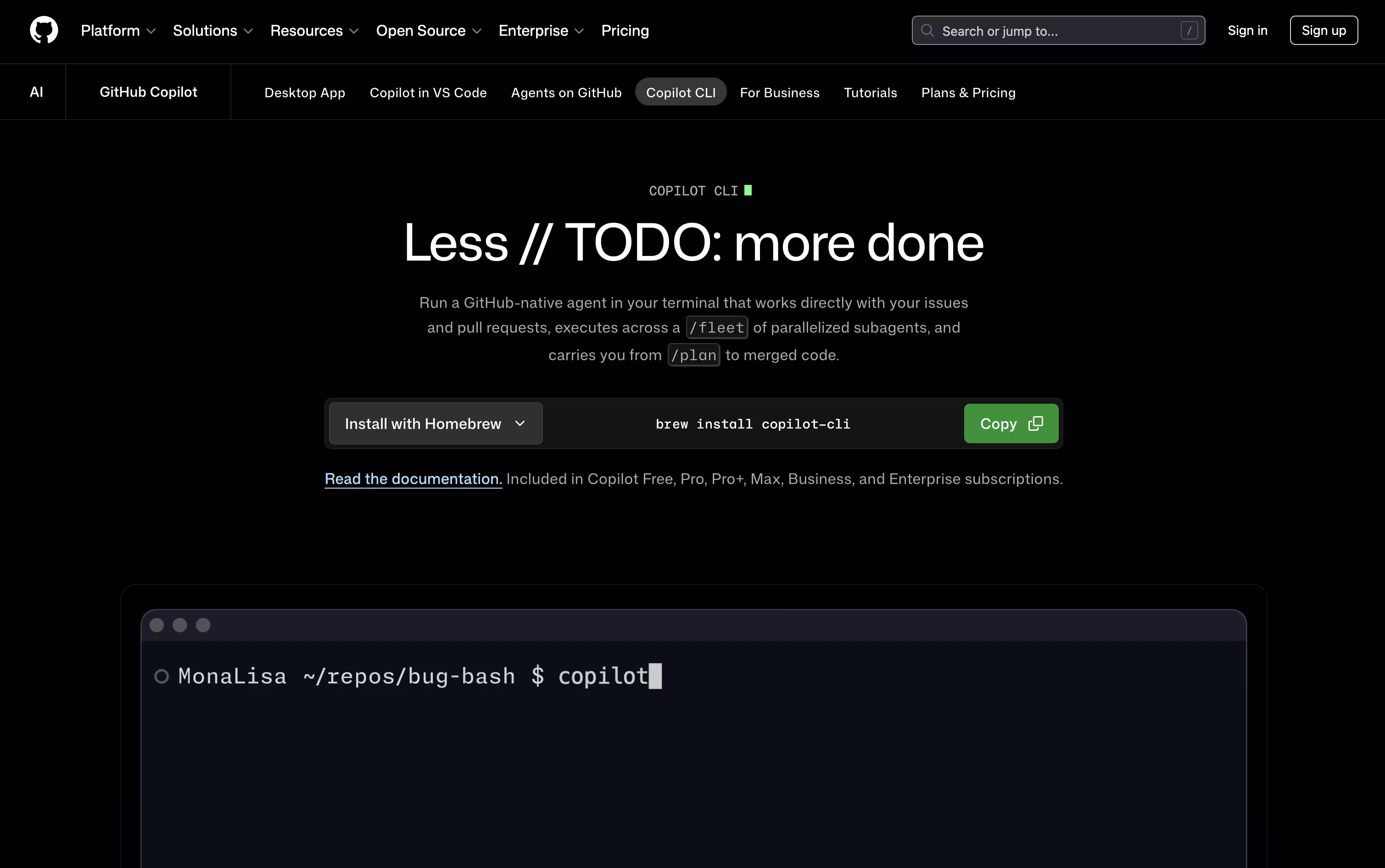 GitHub Copilot CLI screenshot