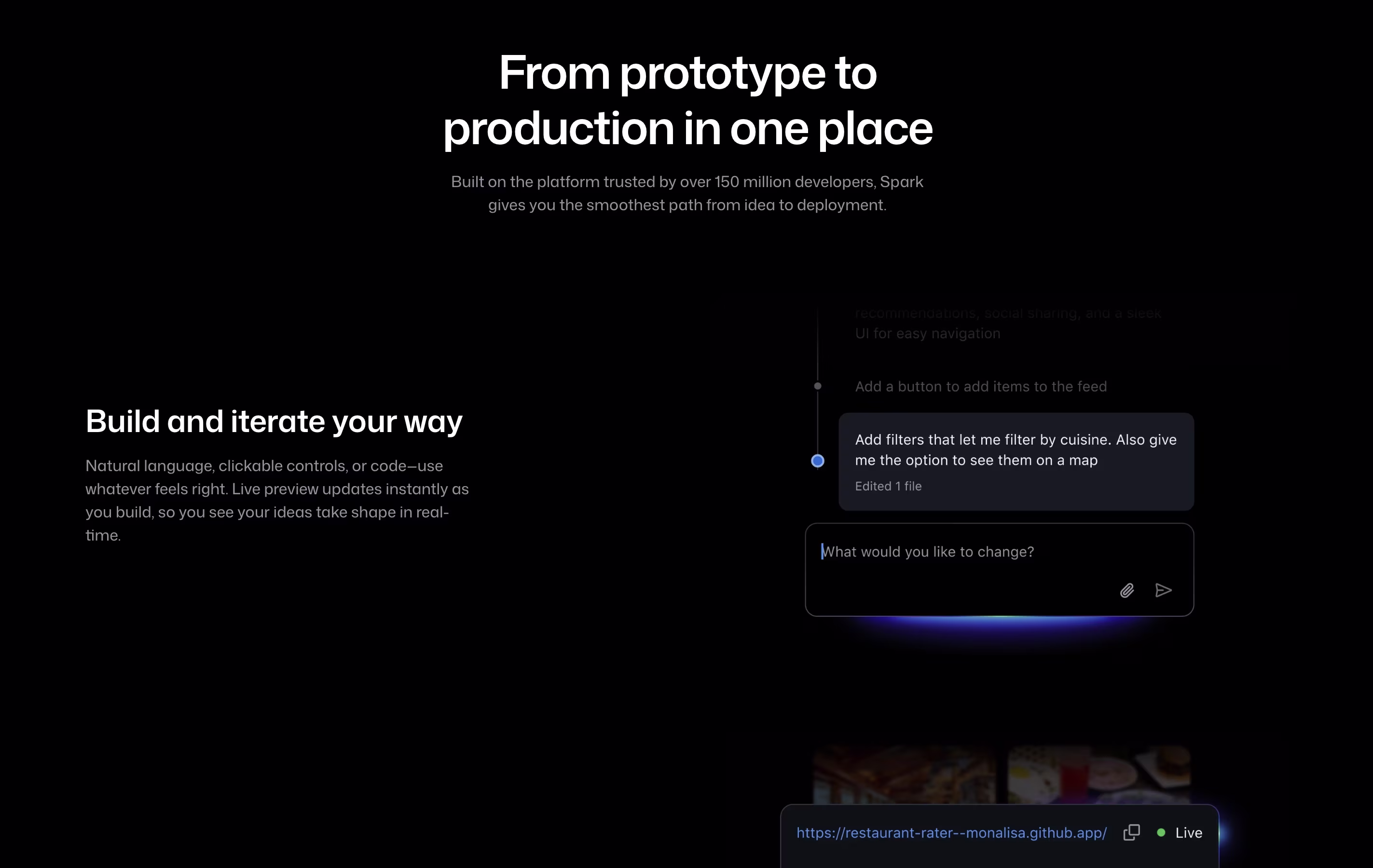 GitHub Spark screenshot 2