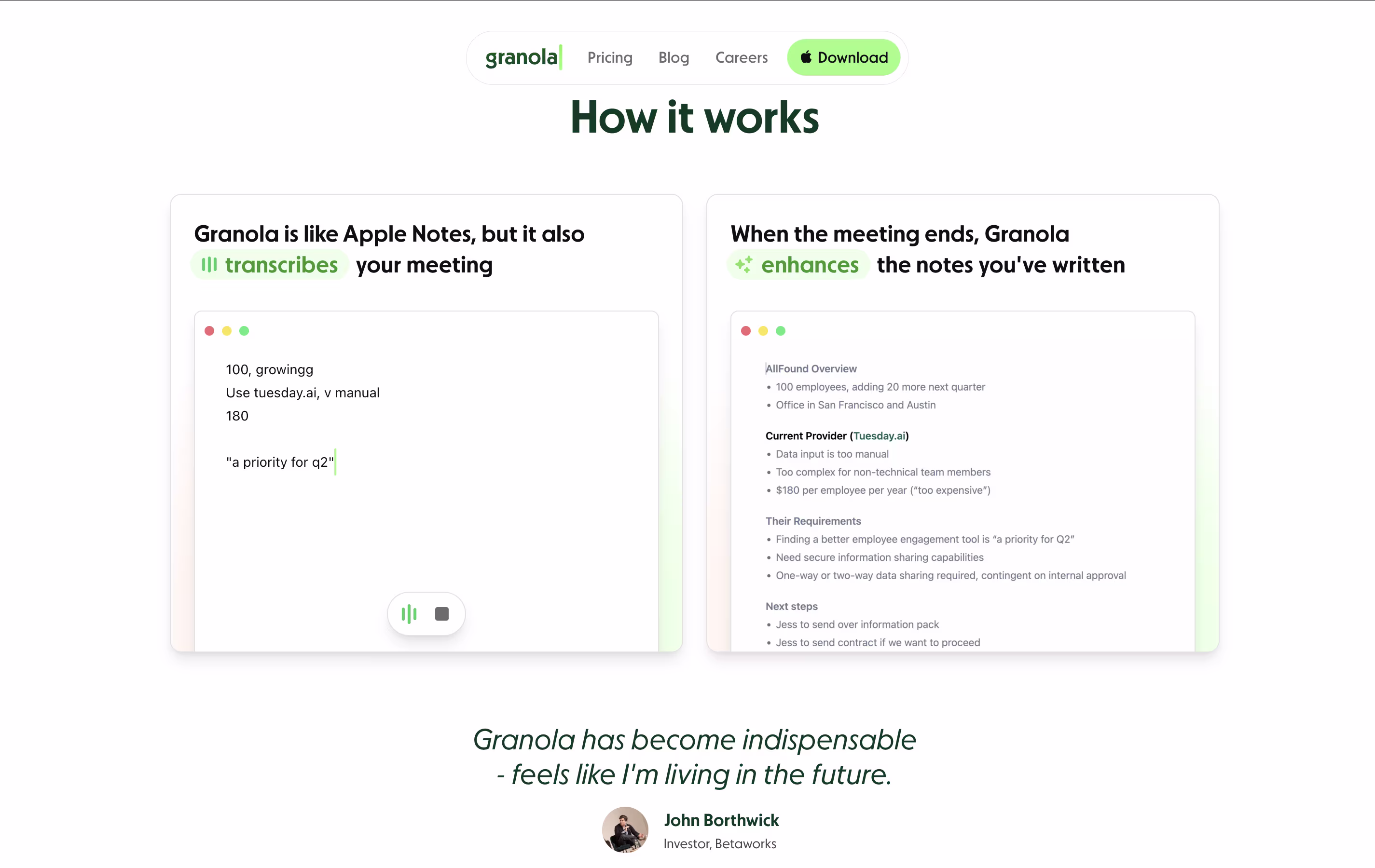 Granola screenshot 2