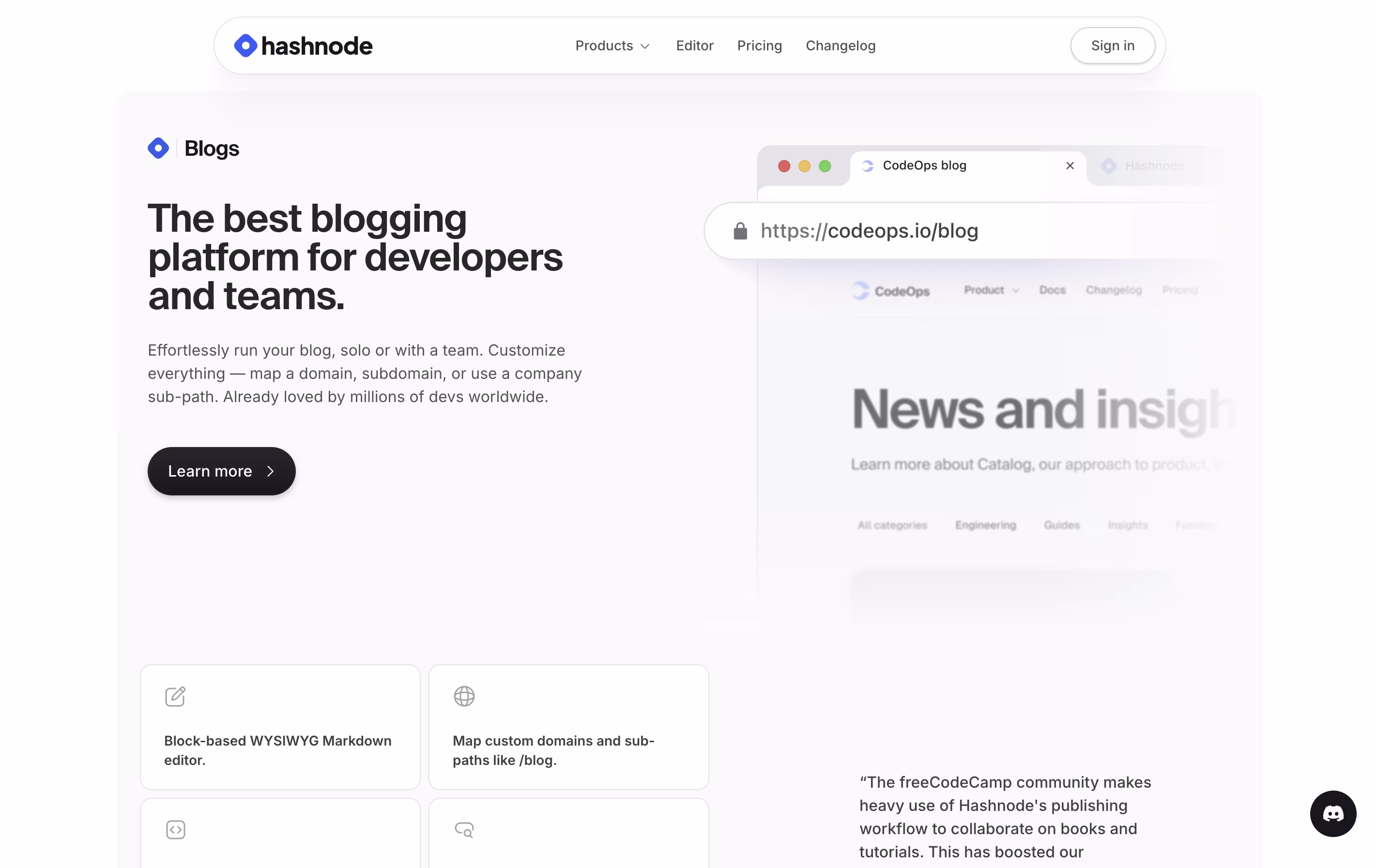 Hashnode screenshot 3