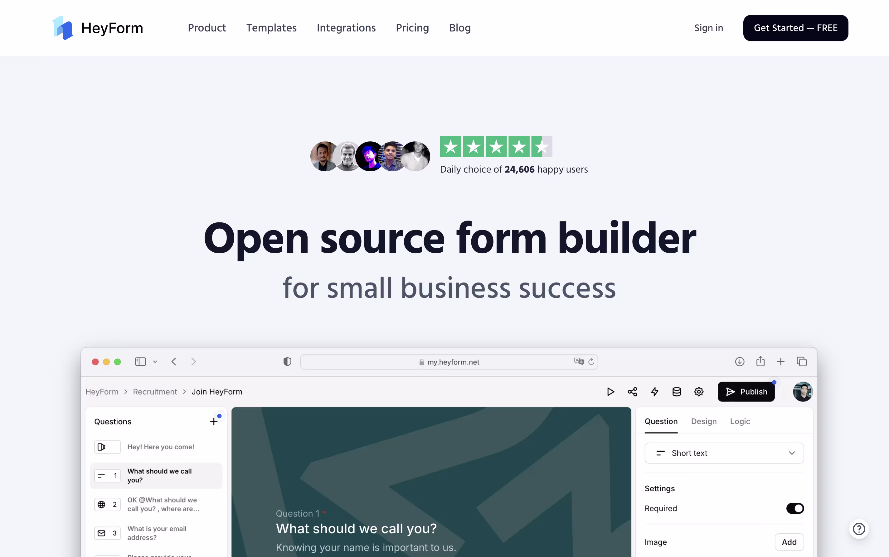 HeyForm screenshot