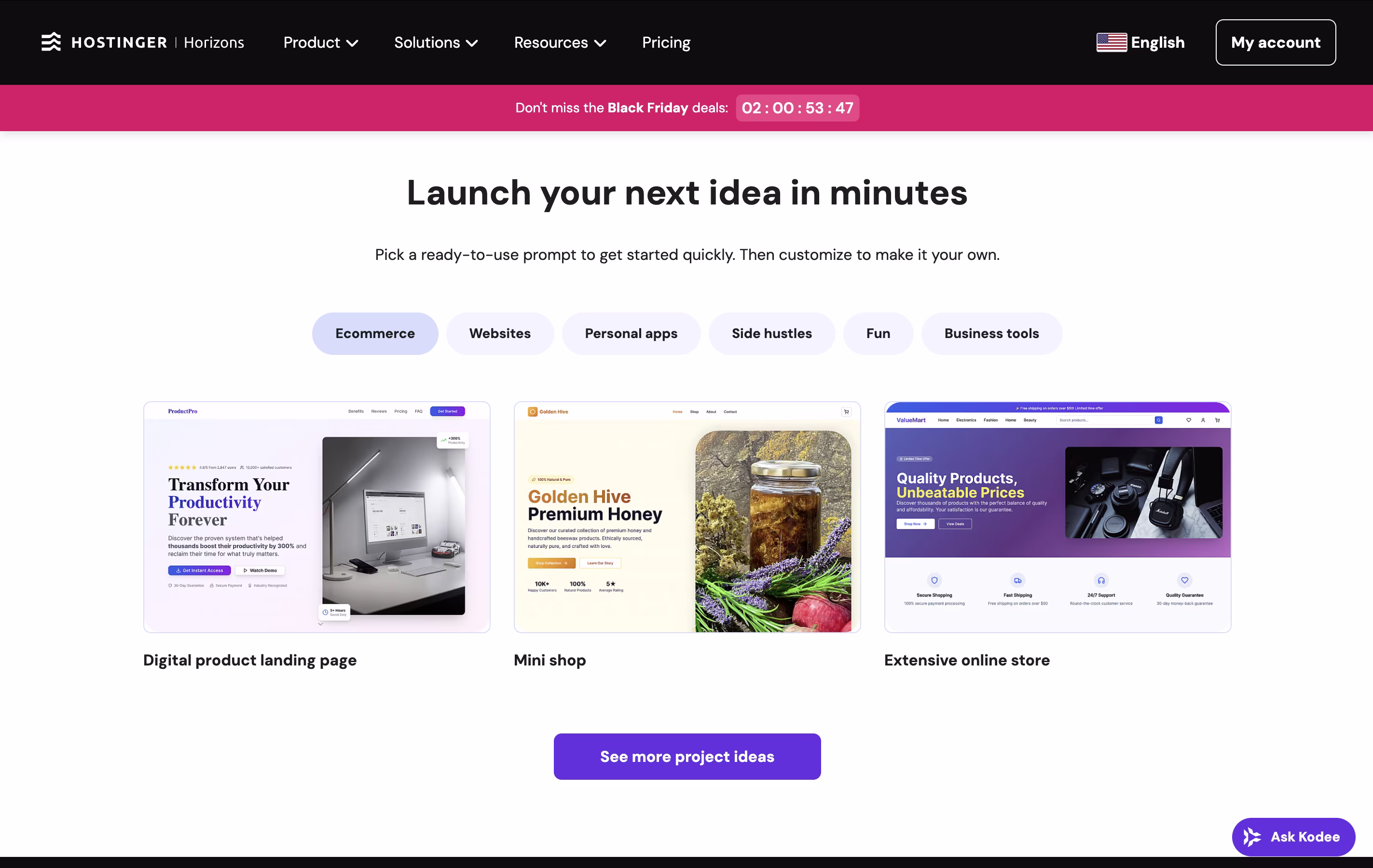 Hostinger Horizons screenshot 3