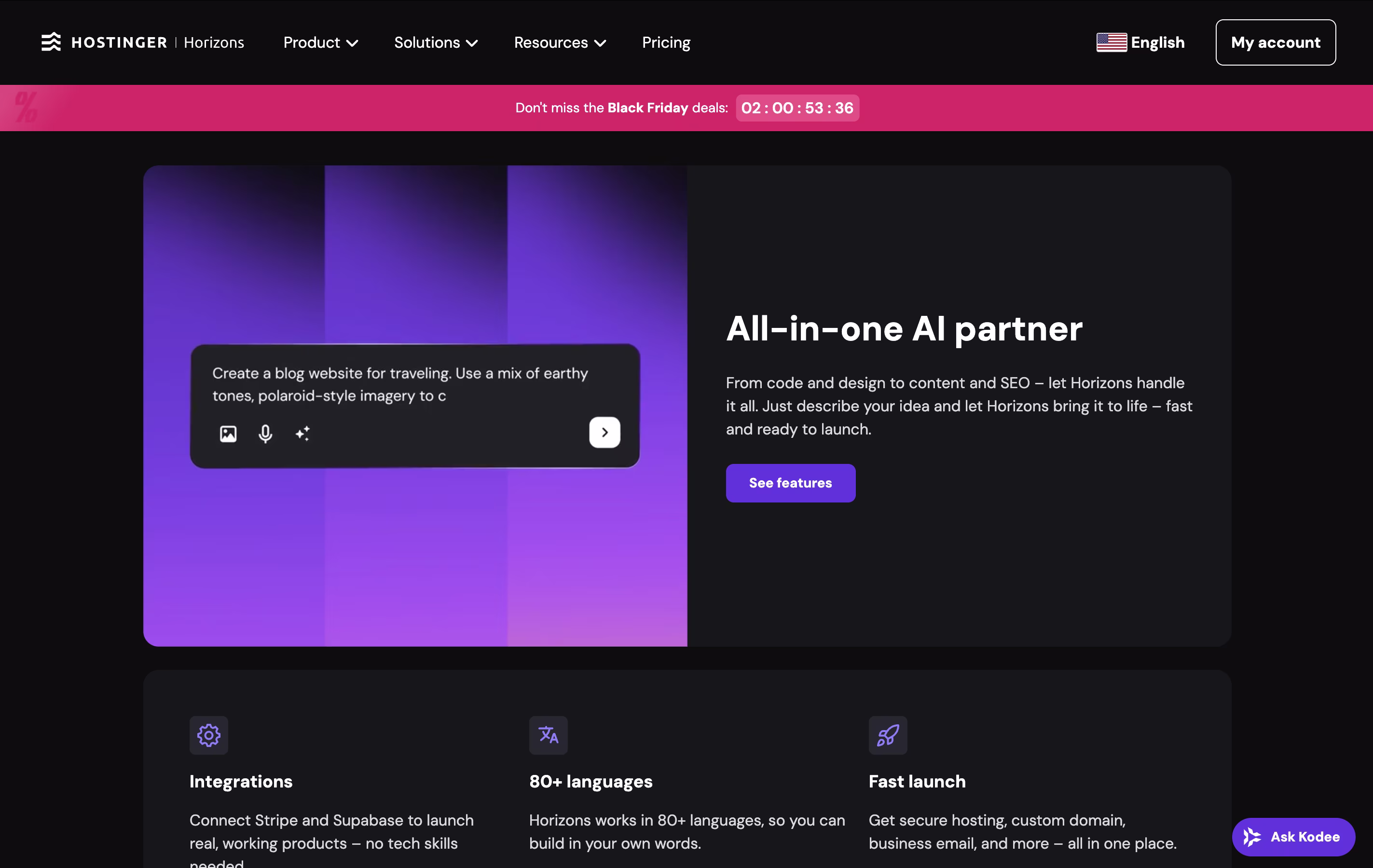 Hostinger Horizons screenshot 4