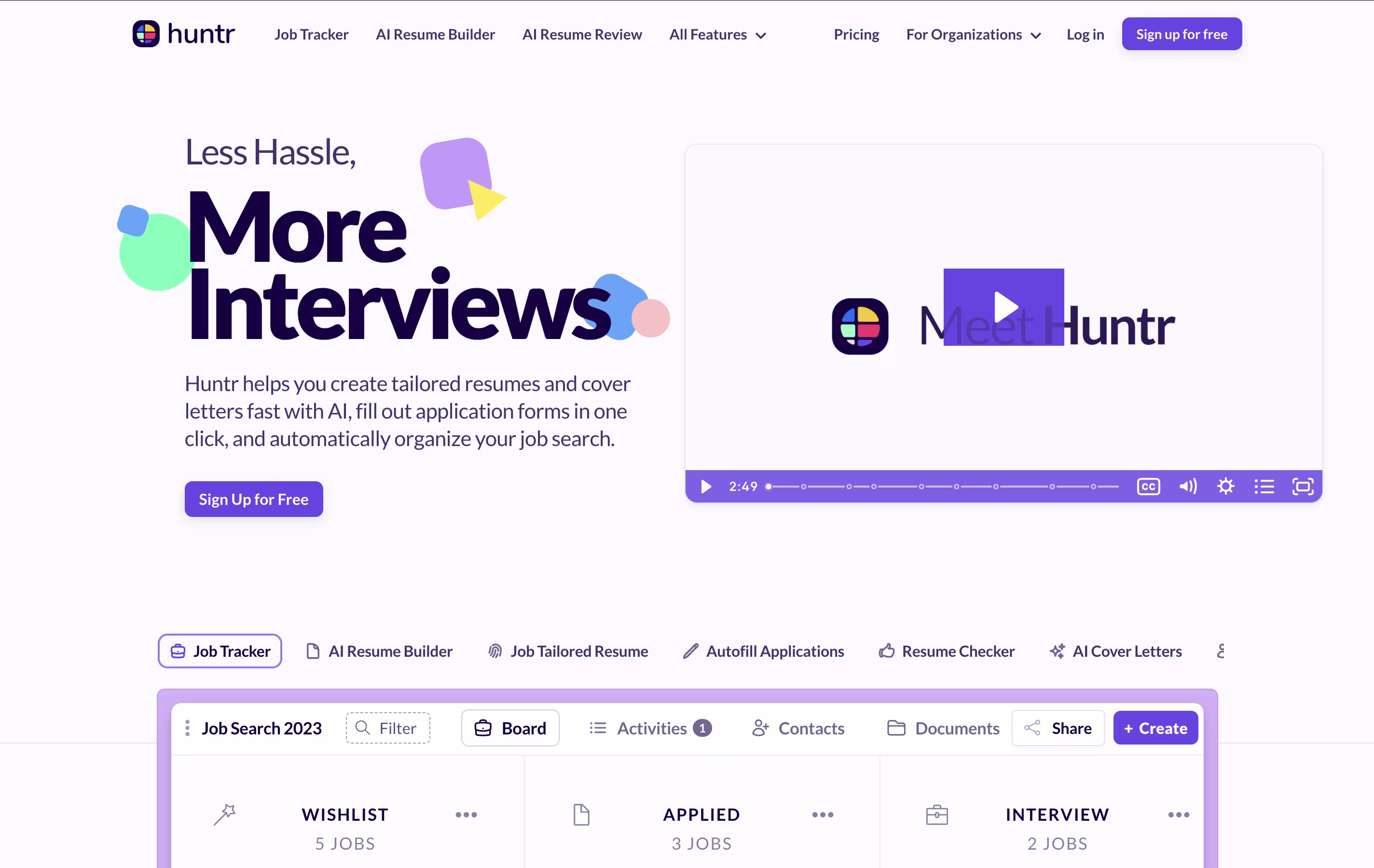 Huntr screenshot Huntr screenshot