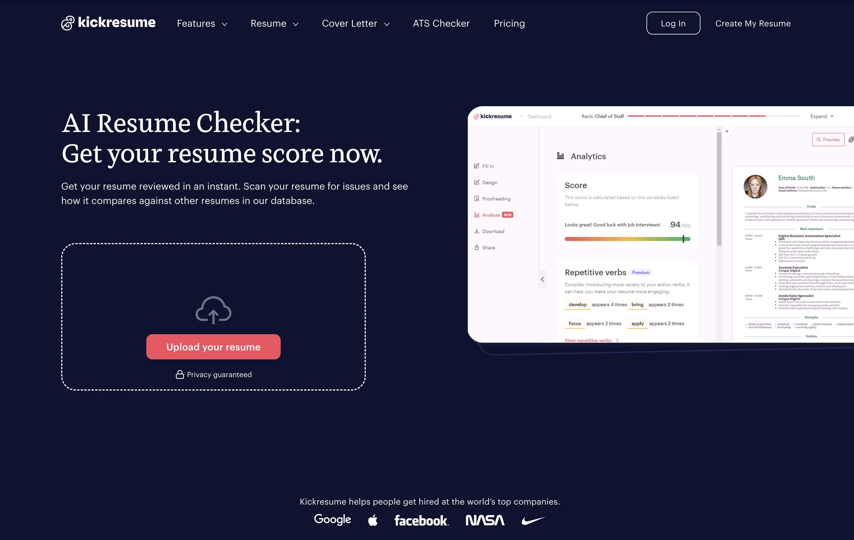 Kickresume screenshot 6