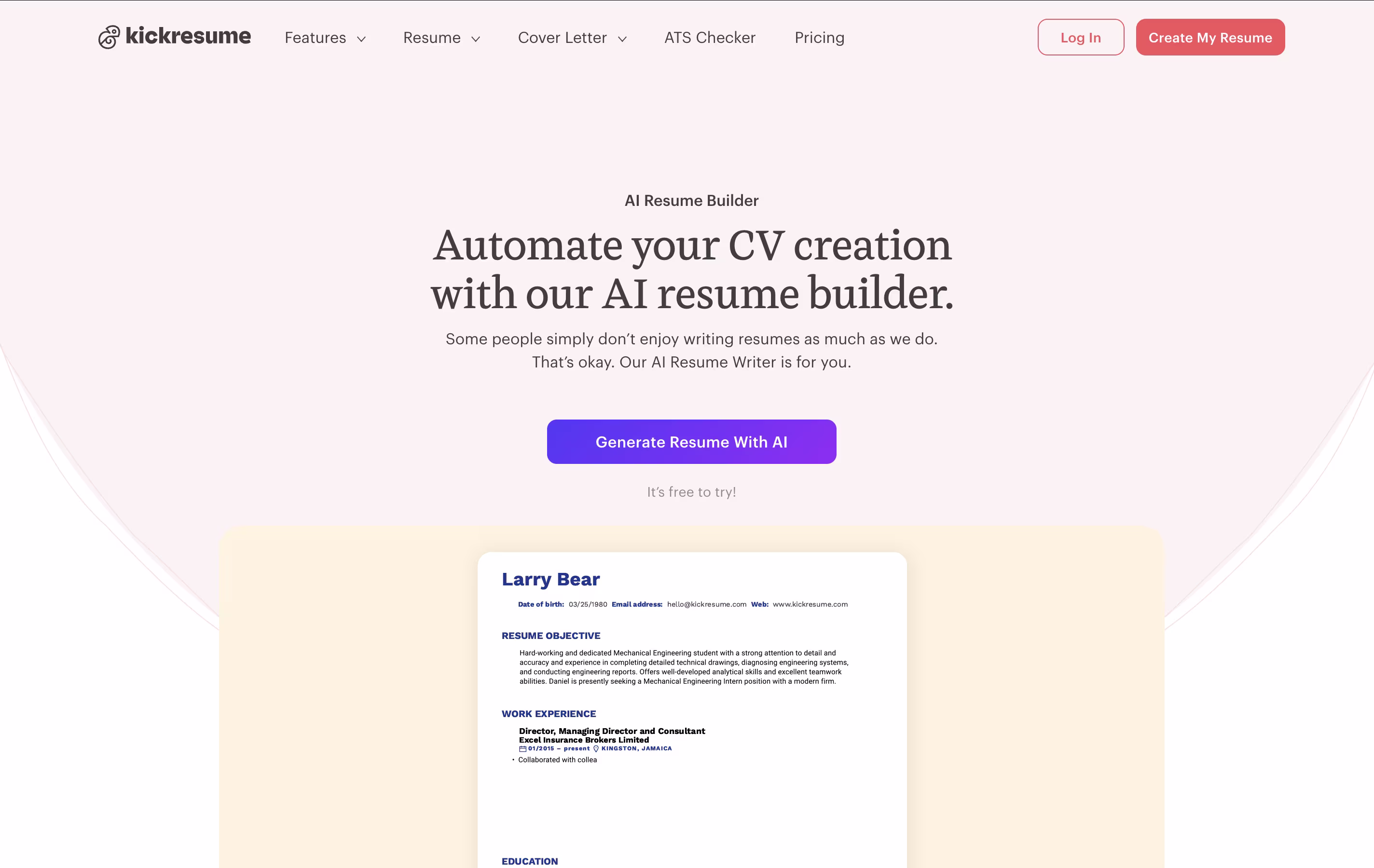 Kickresume screenshot 7
