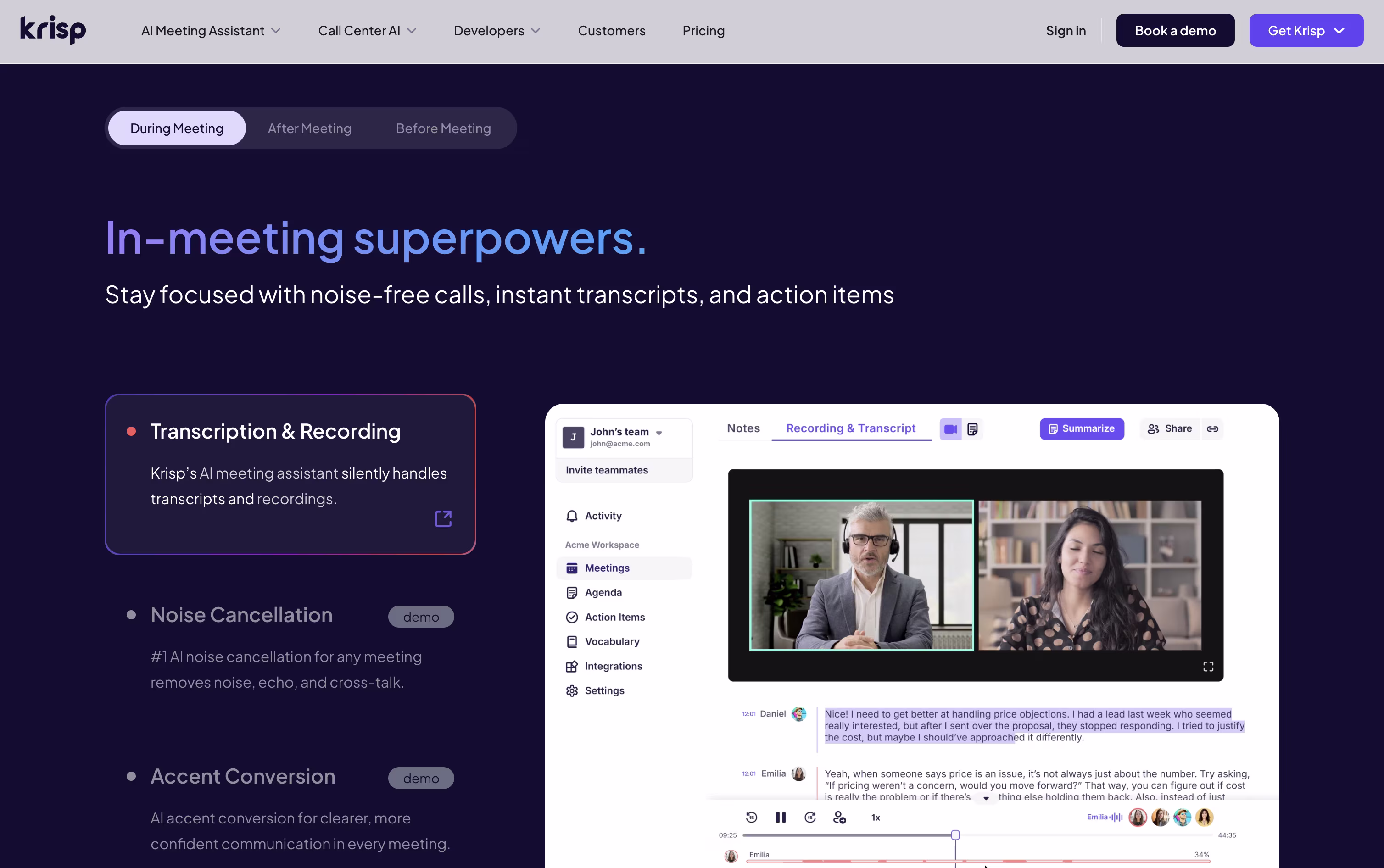 Krisp screenshot 2