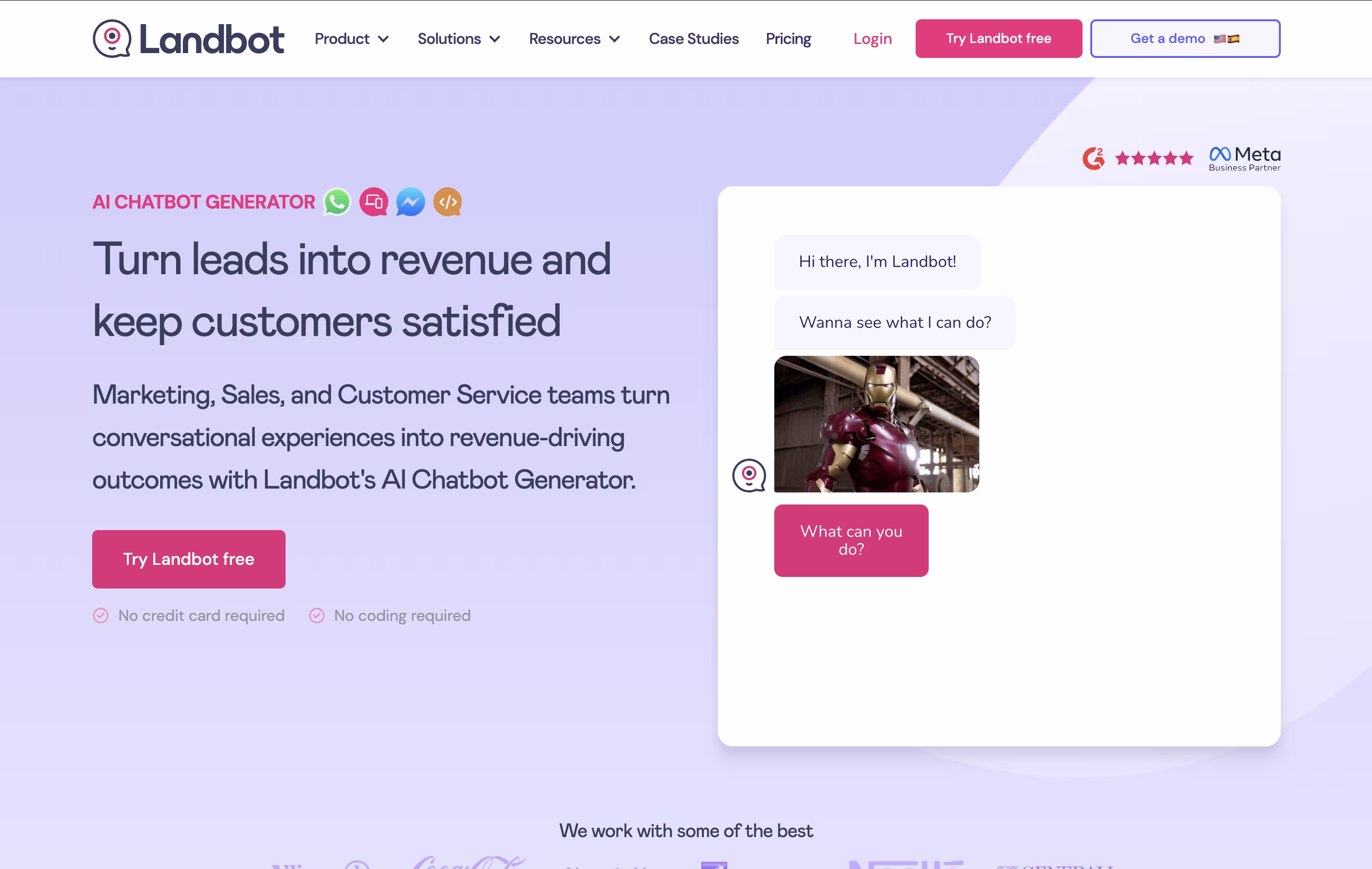 Landbot.io screenshot