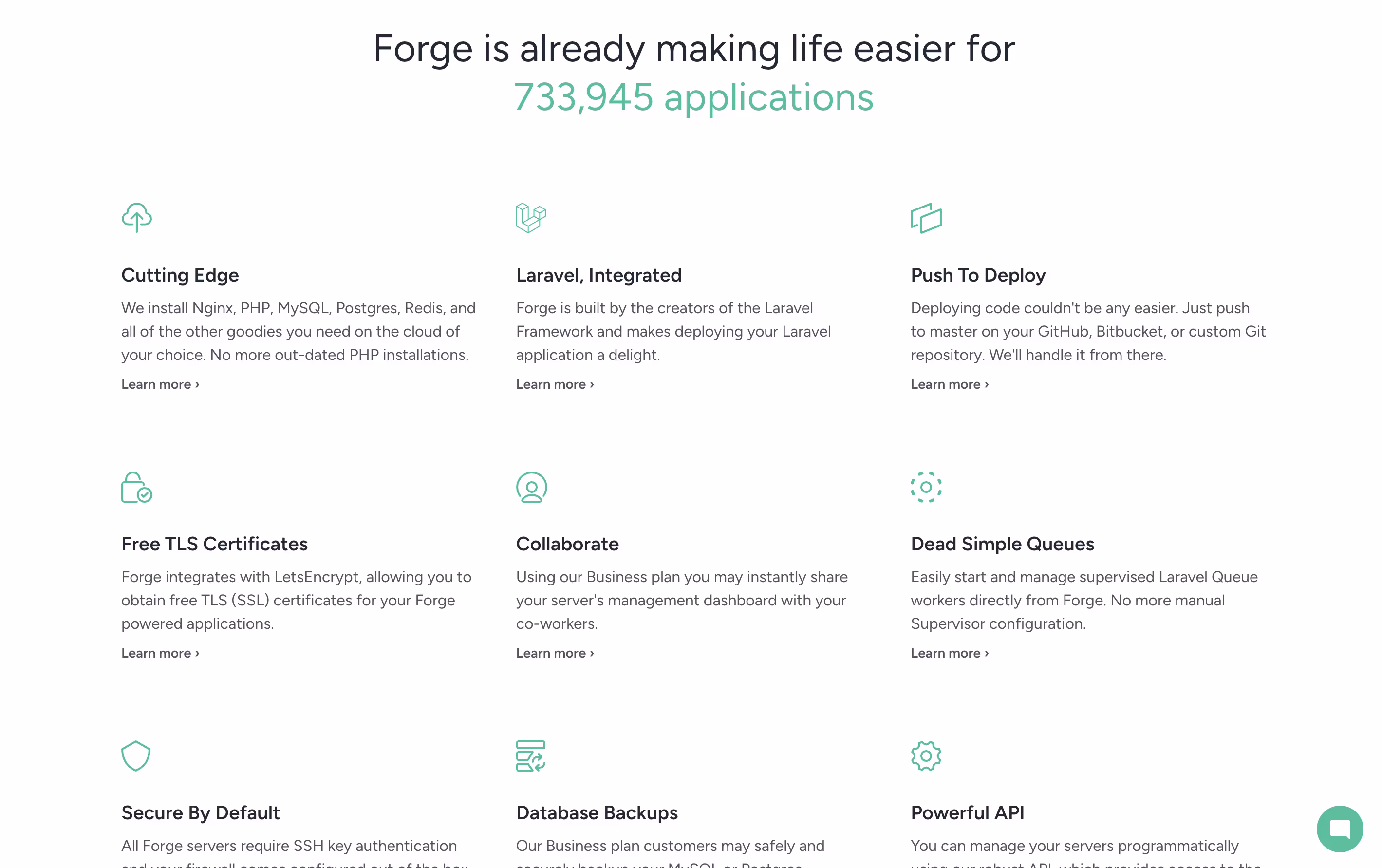 Laravel Forge screenshot 2