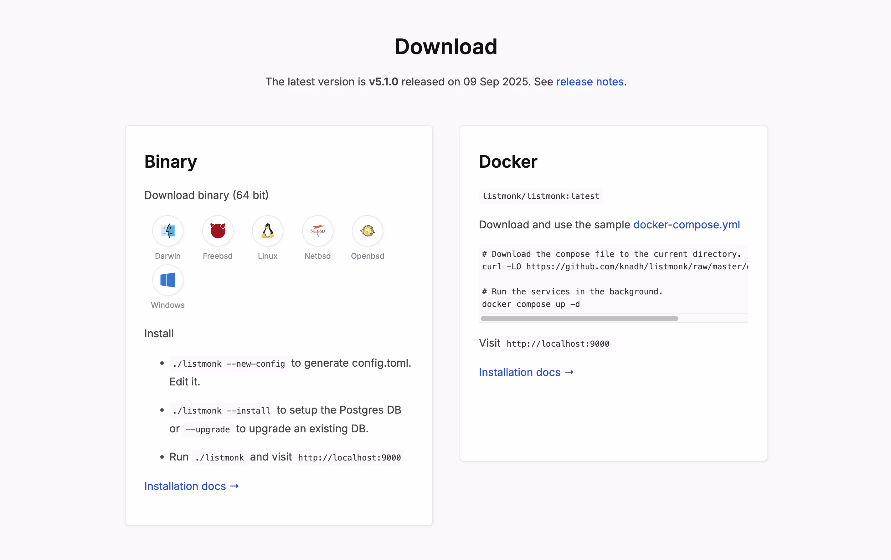 Listmonk screenshot 2