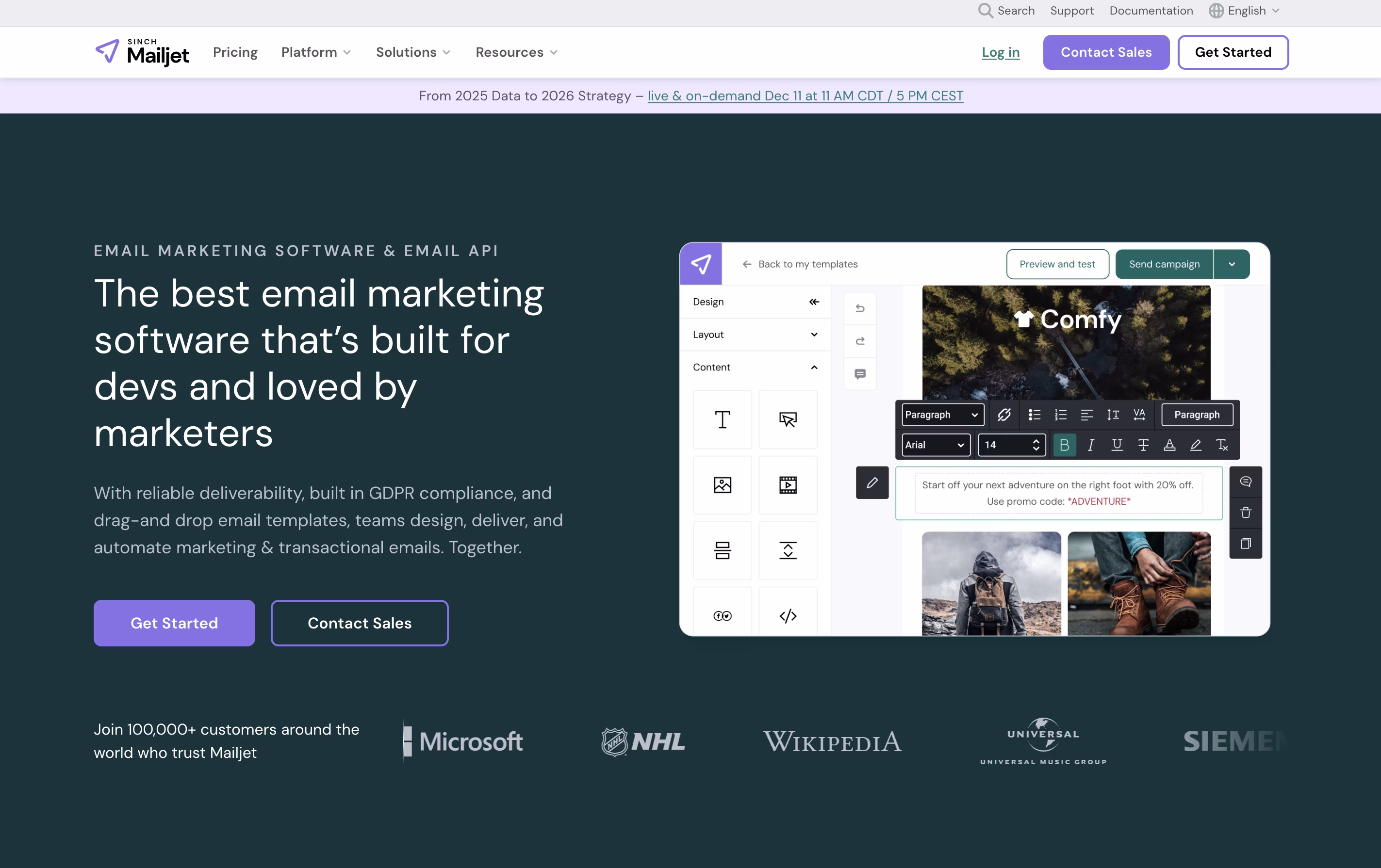 Mailjet screenshot