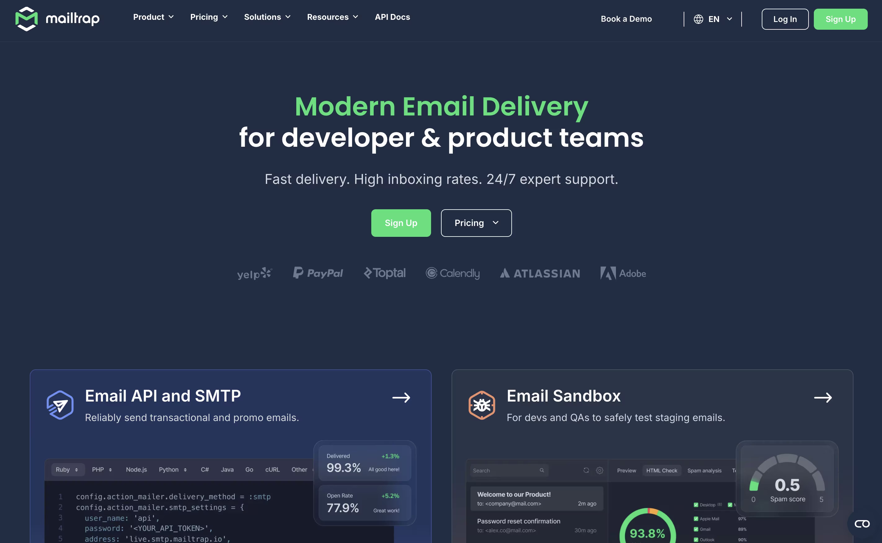 Mailtrap screenshot