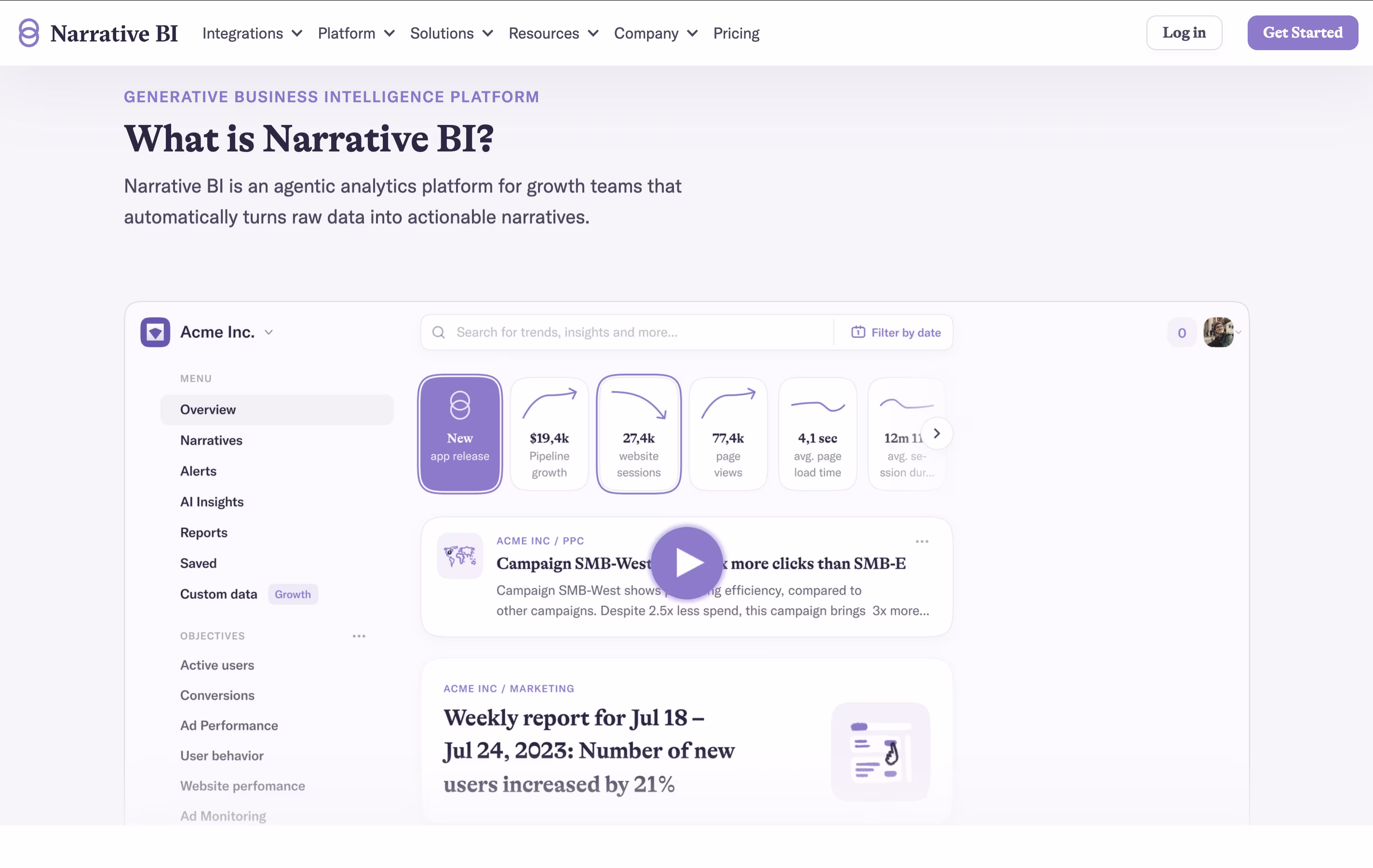 Narrative BI screenshot 2