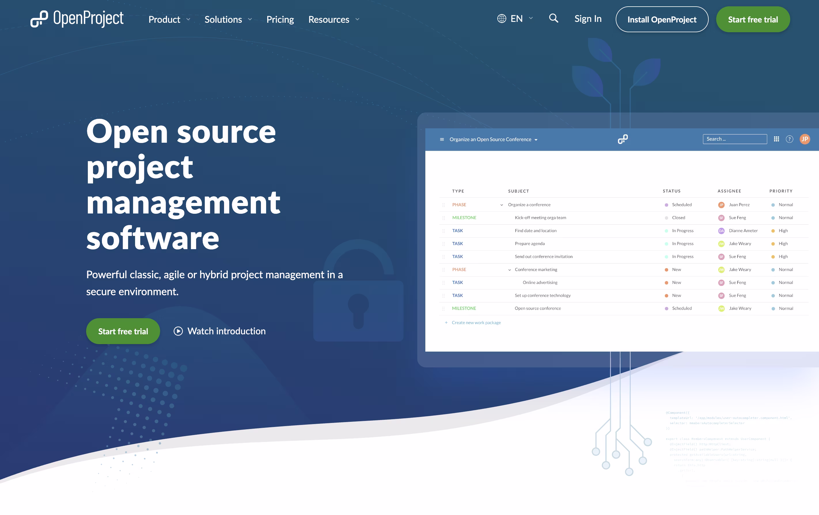 OpenProject screenshot