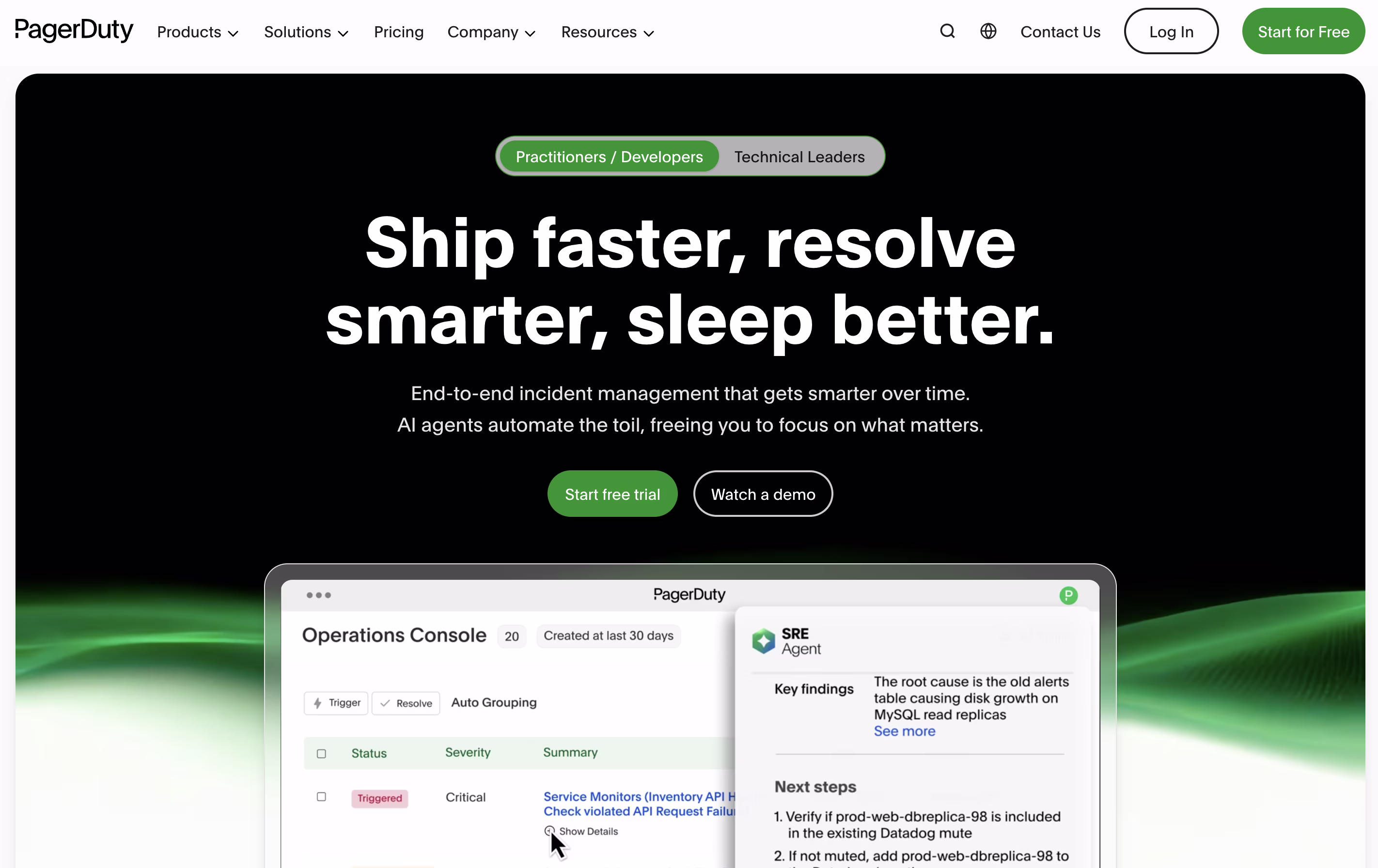 PagerDuty screenshot