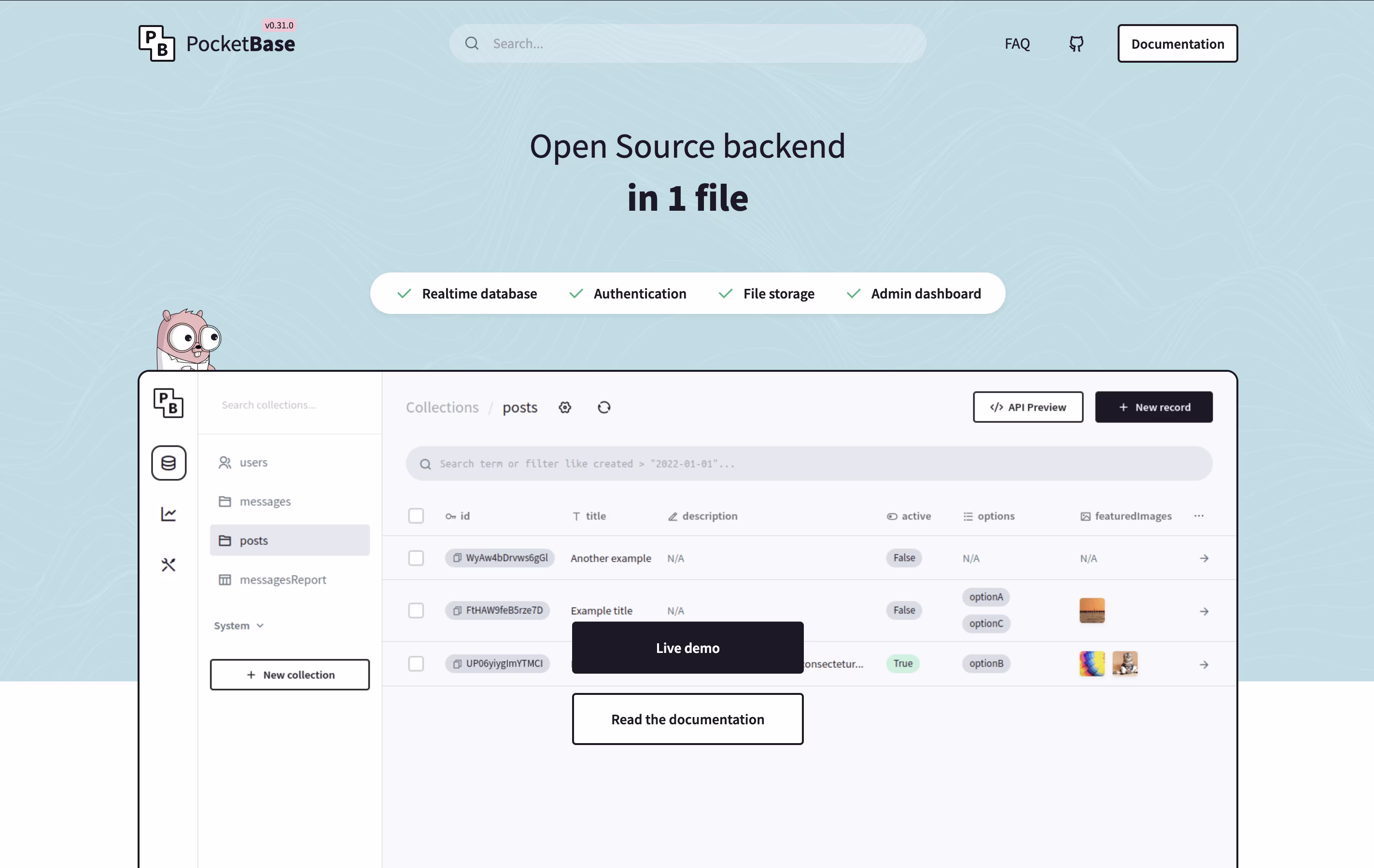 PocketBase screenshot PocketBase screenshot