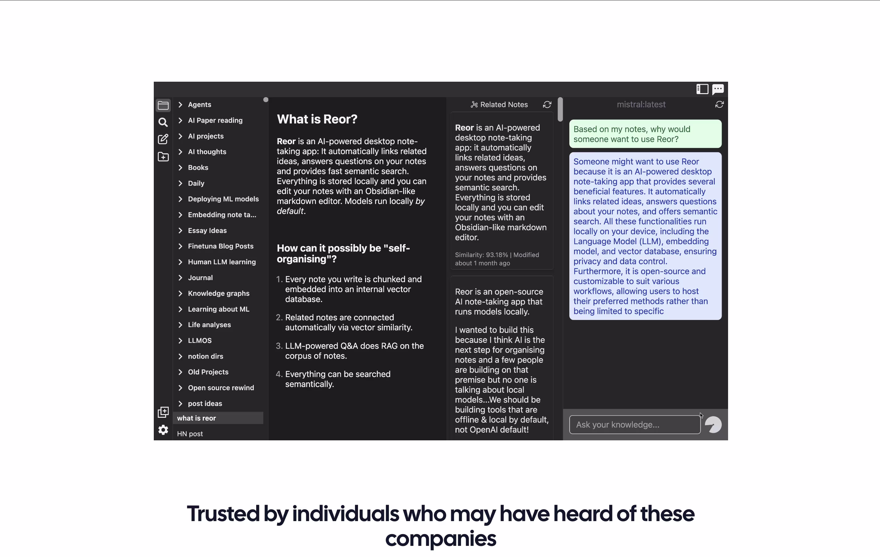 Reor screenshot 2
